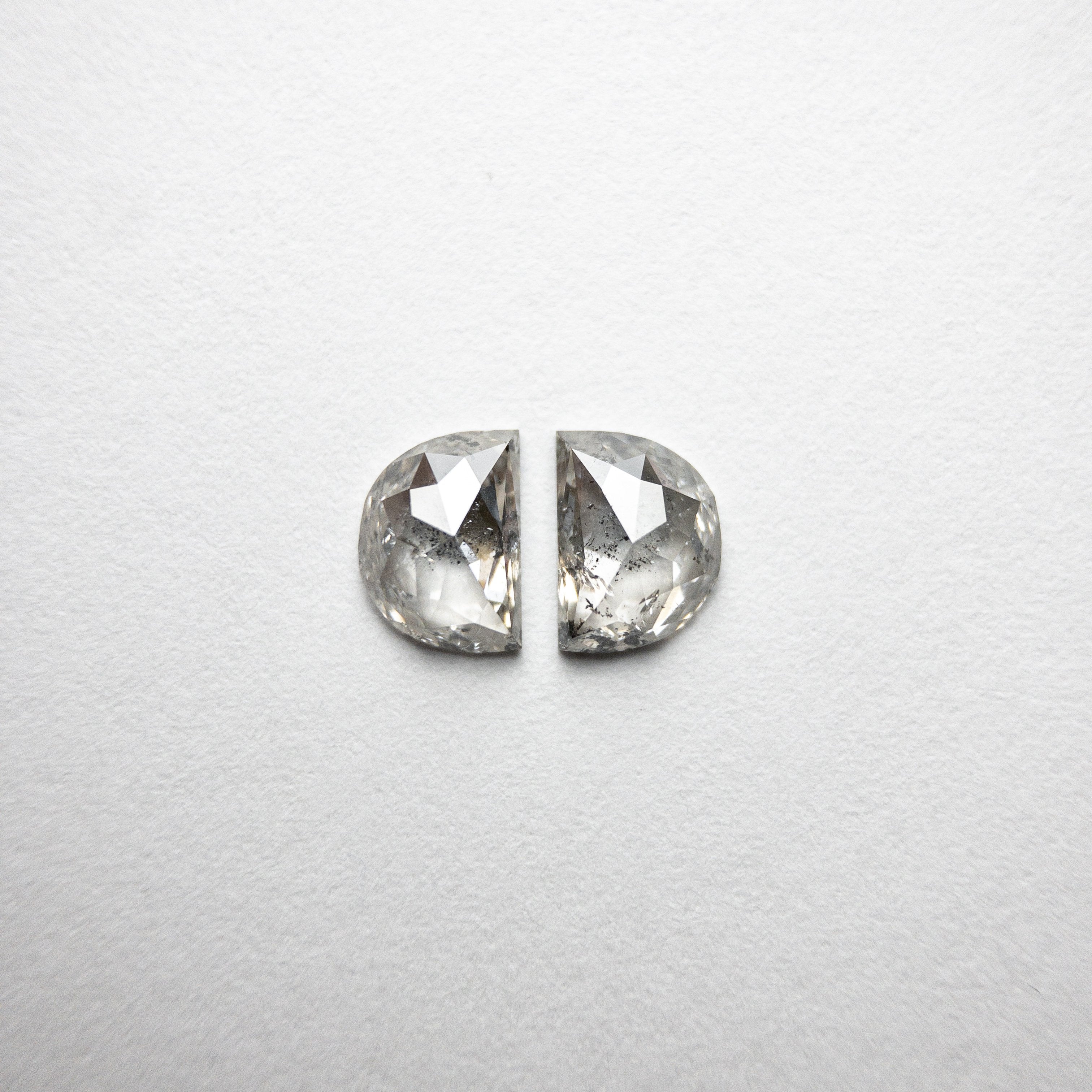 2pc 1.24cttw 6.36x4.63x2.49mm Half Moon Rosecut Matching Pair 18402-03