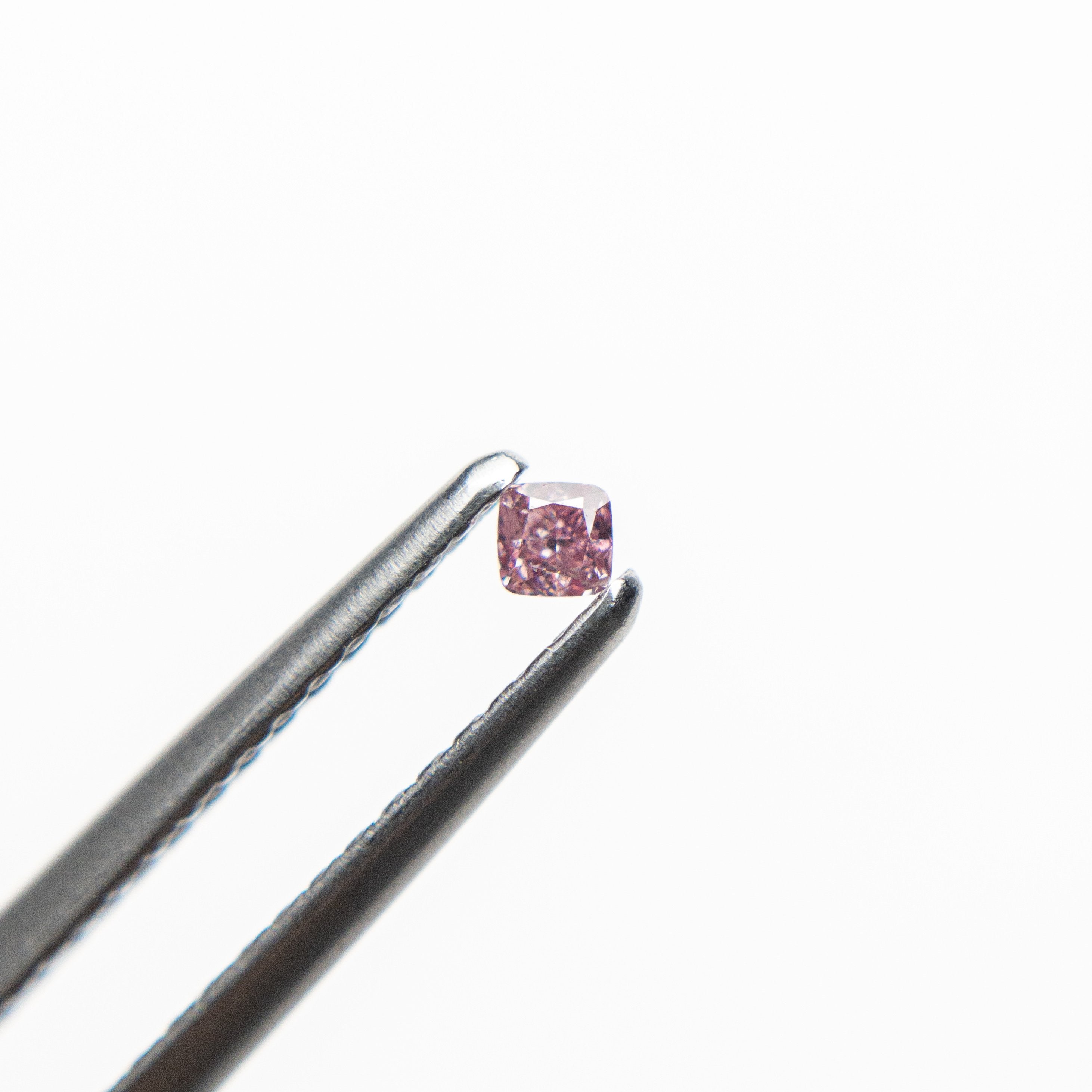 0.04ct 1.88x1.88x1.22mm Argyle Fancy Intense Purple Pink Cushion Brilliant 18680-09