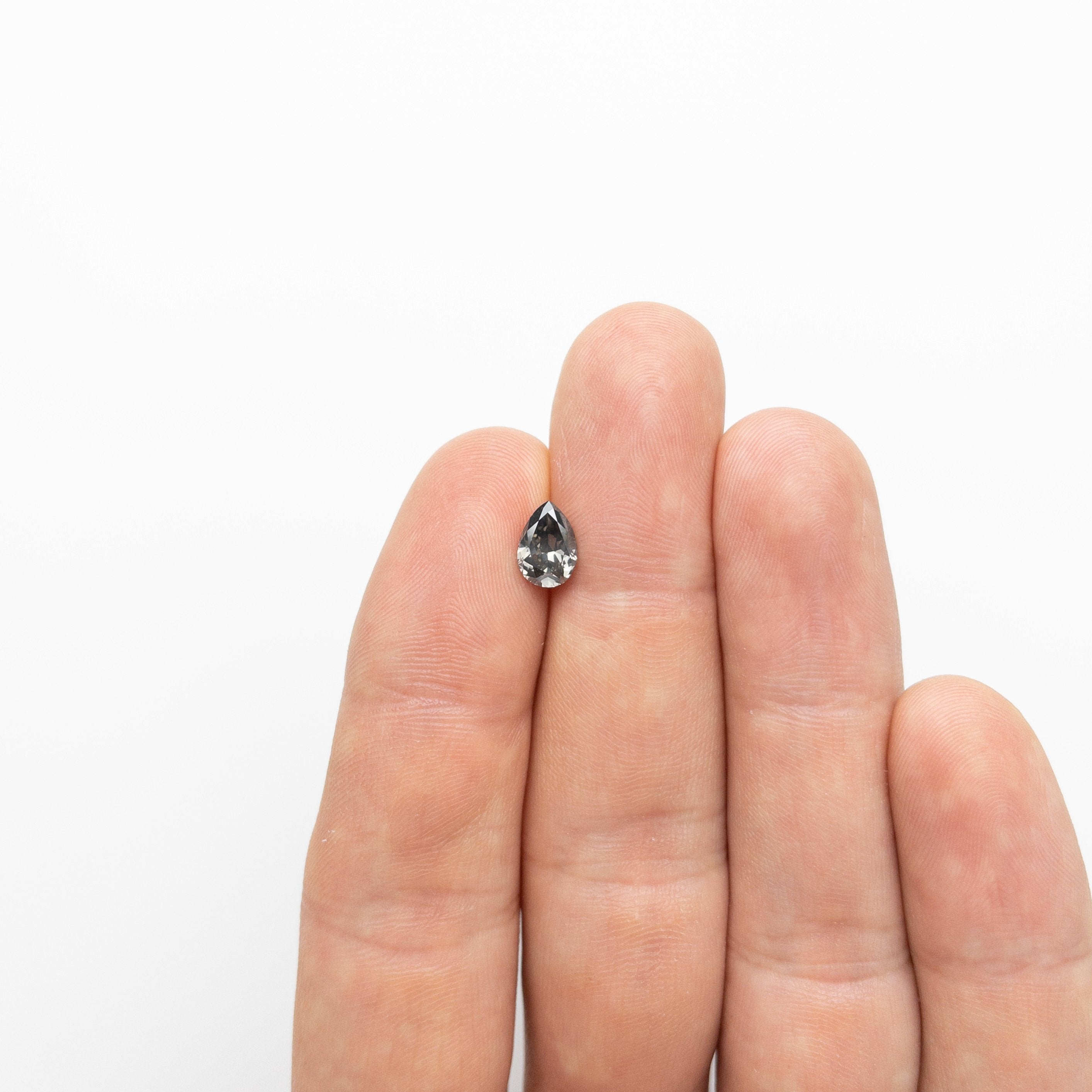 1.11ct 8.32x5.68x3.45mm GIA SI2 Fancy Dark Greenish Grey Pear Brilliant 18741-01