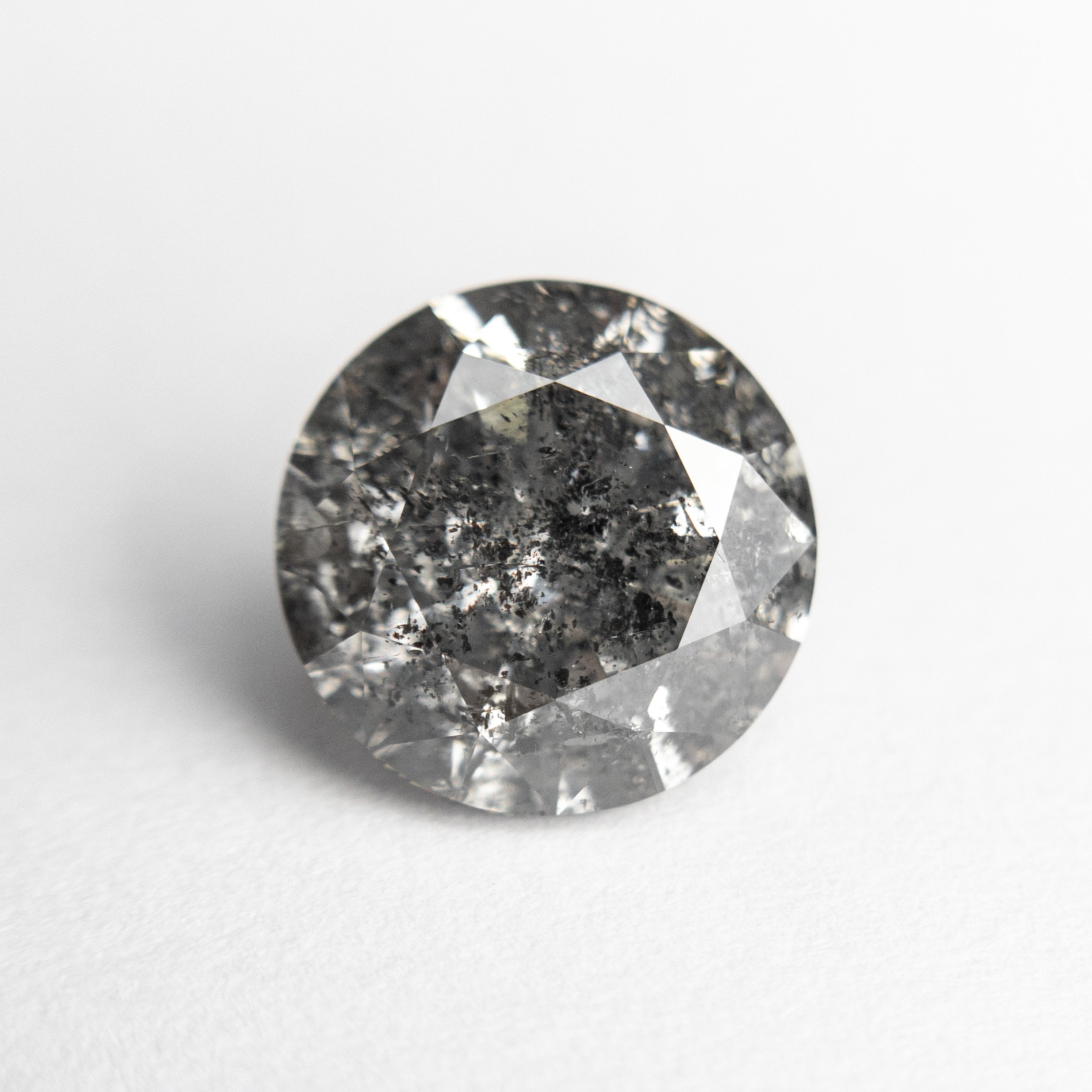 3.16ct 9.25x9.23x5.72mm Salt and Pepper Round Brilliant 19054-01