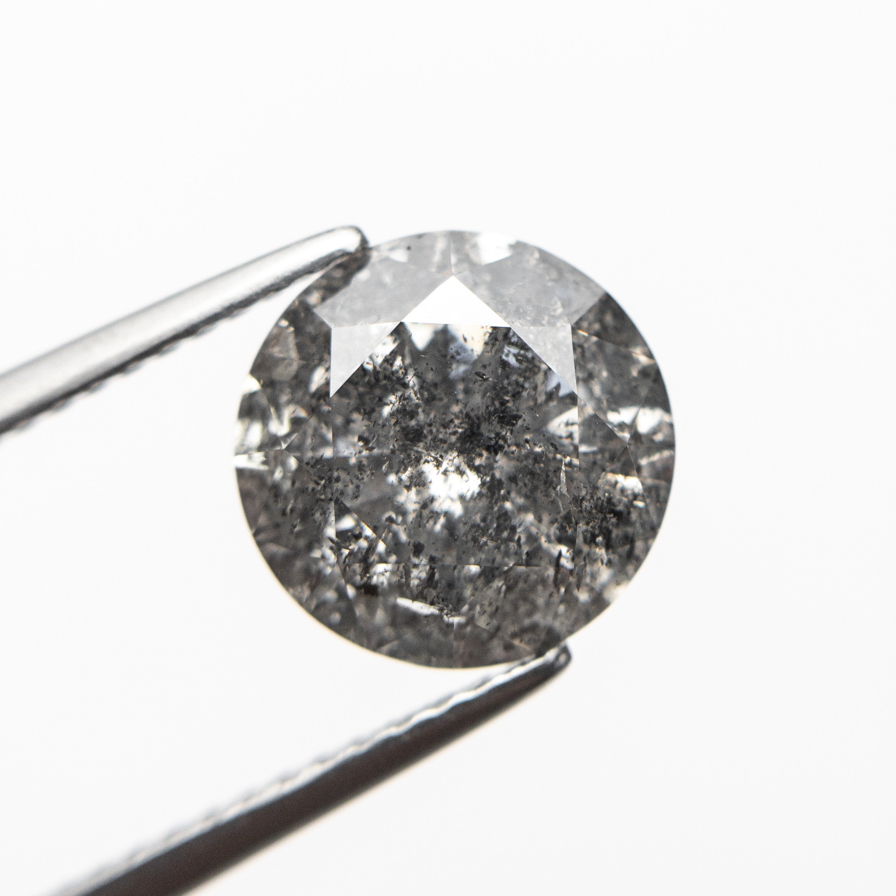 3.16ct 9.25x9.23x5.72mm Salt and Pepper Round Brilliant 19054-01