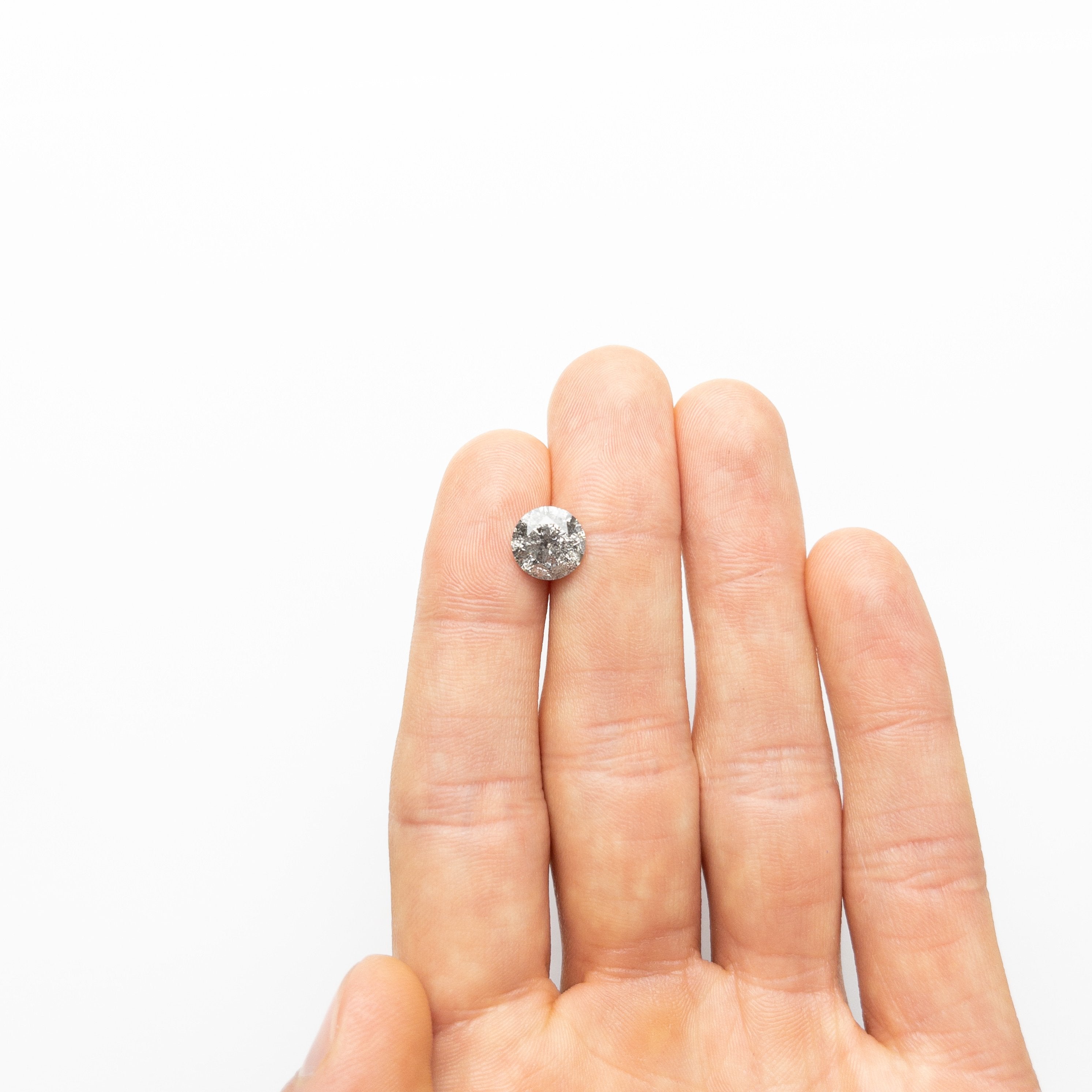 3.16ct 9.25x9.23x5.72mm Salt and Pepper Round Brilliant 19054-01