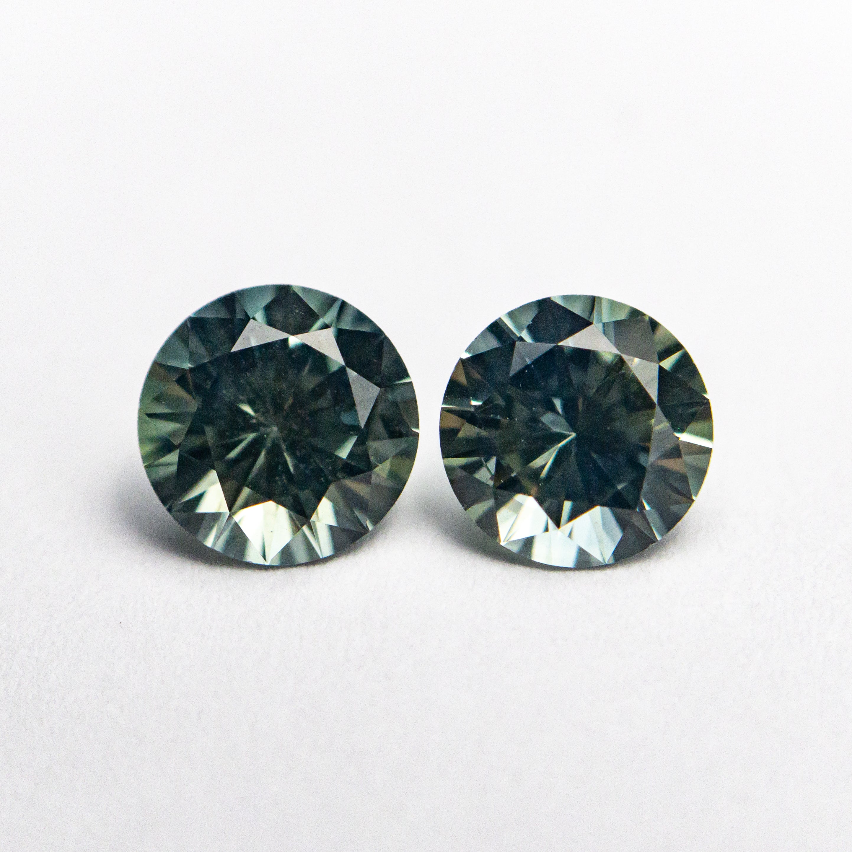 1.16cttw 2pc 4.98x4.97x3.20mm 5.16x5.15x3.33mm Round Brilliant Sapphire Matching Pair 19830-01