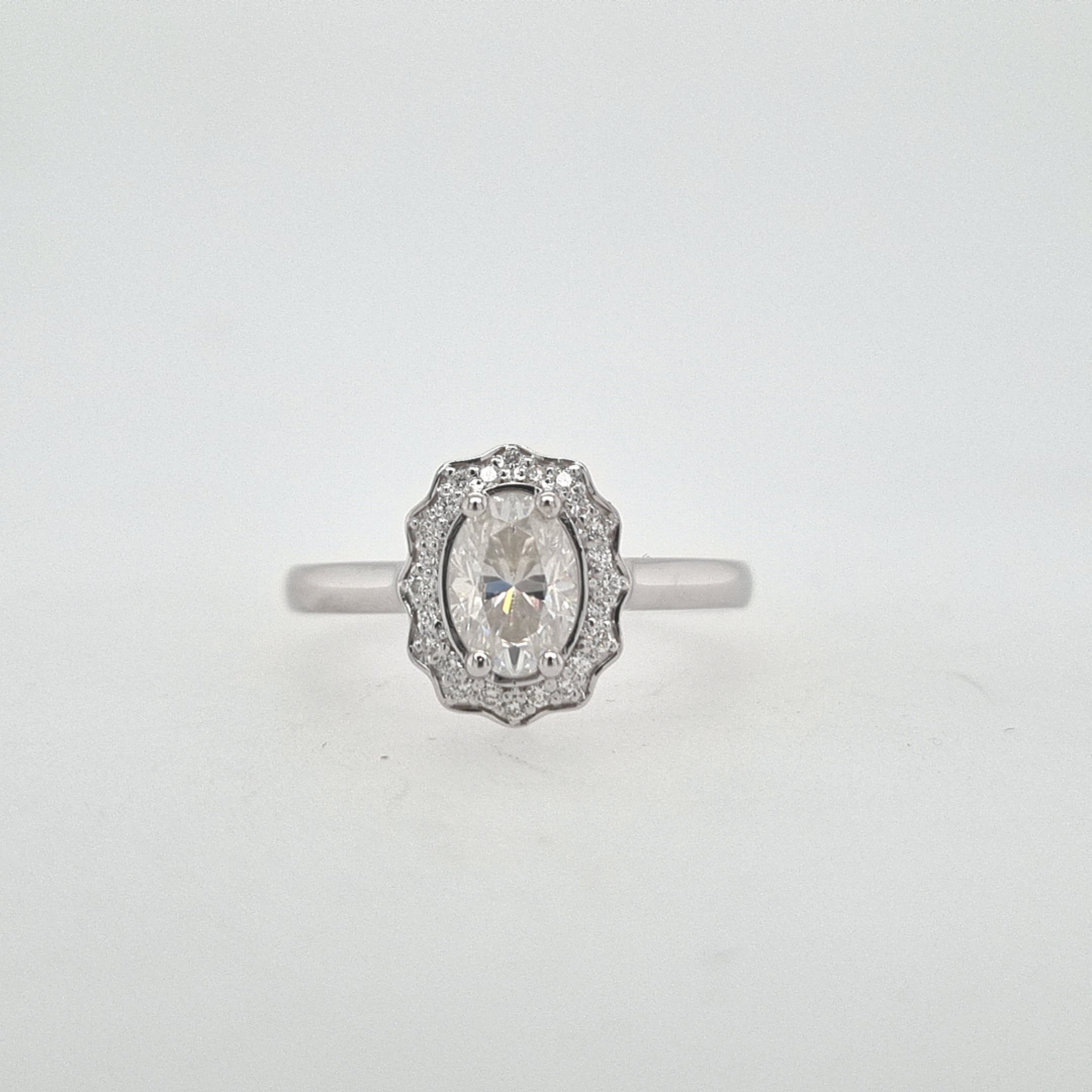 $ALE - Indigo Halo Ring - White Gold - Ready to Ship