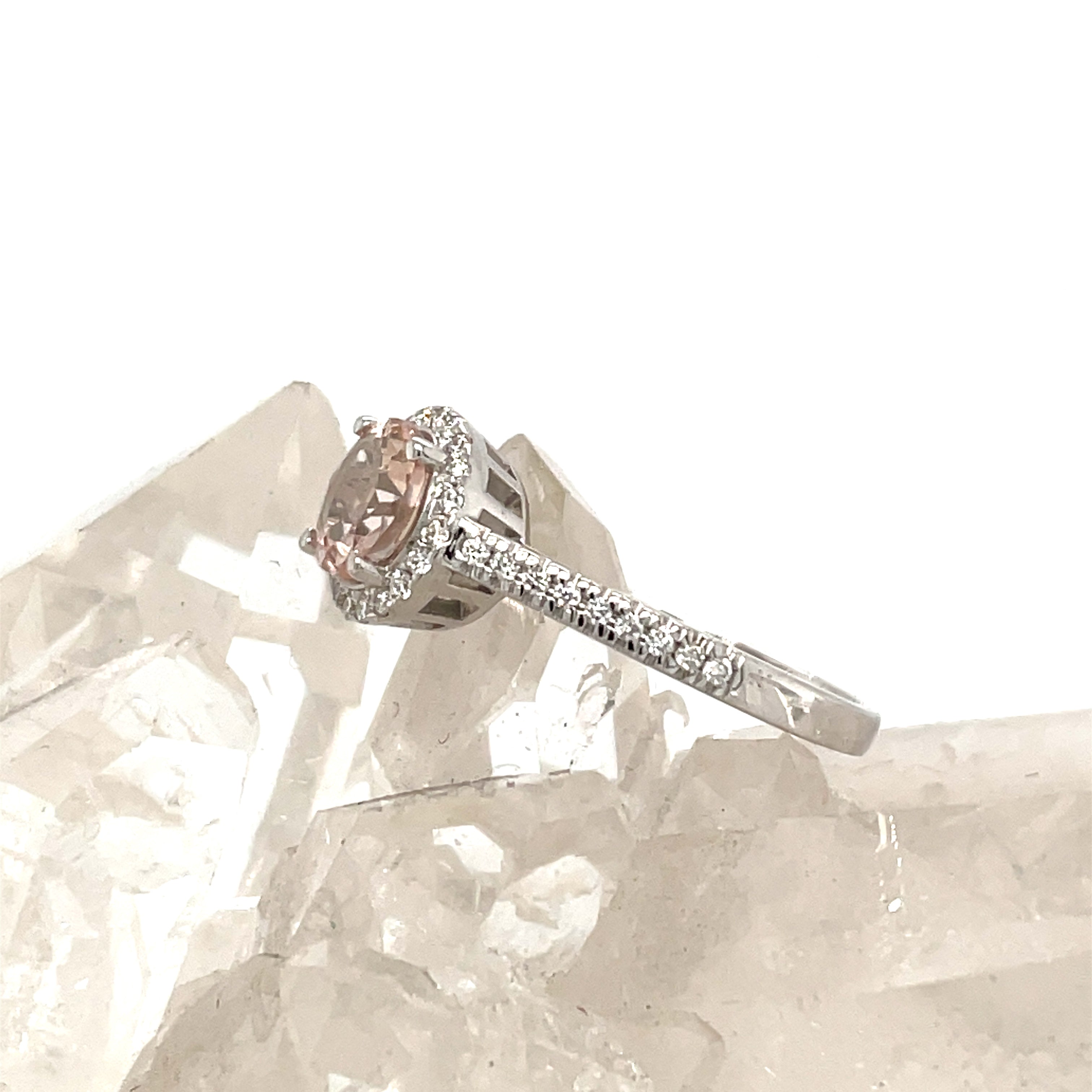 SALE - 6MM Morganite Halo
