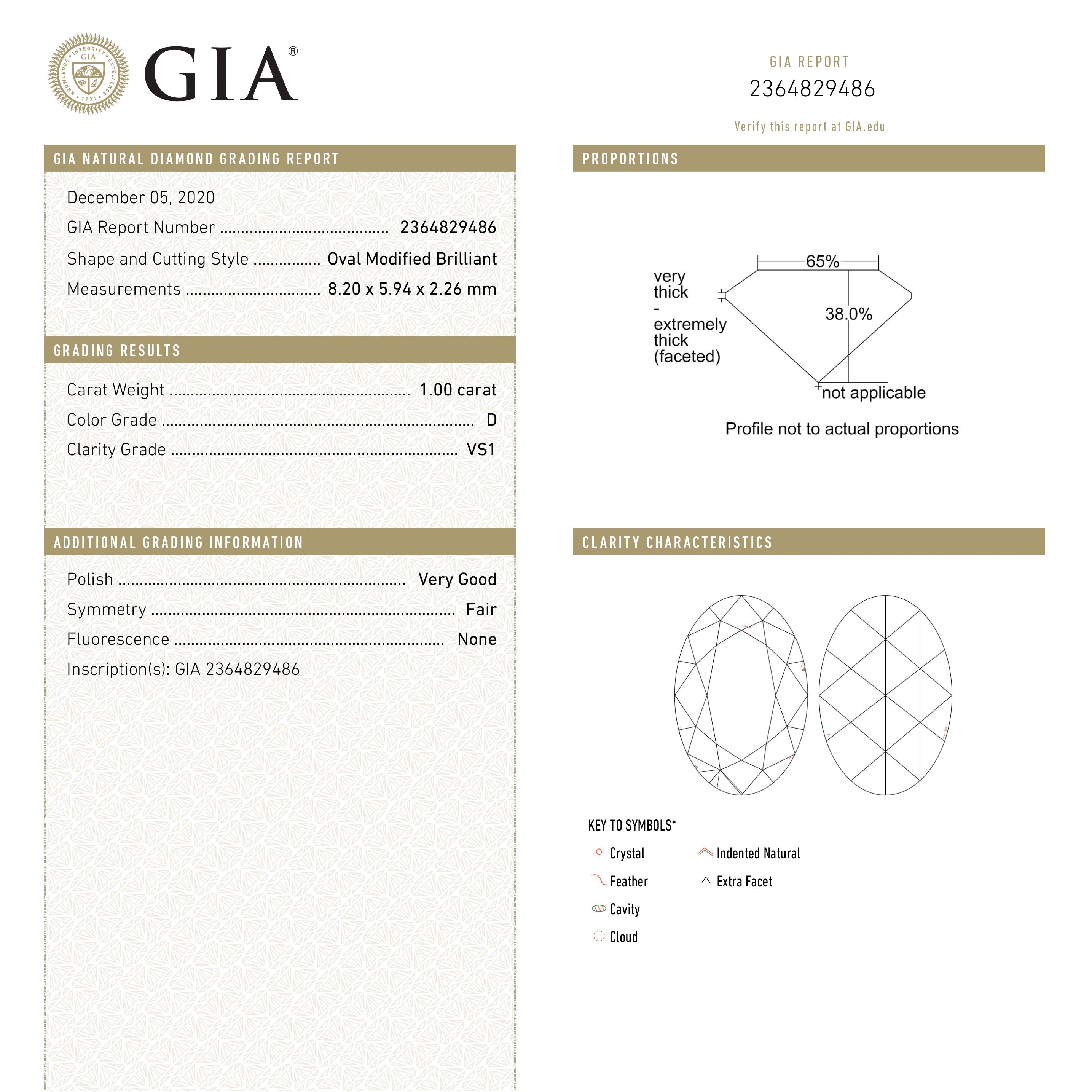 1.00ct 8.20x5.94x2.26mm GIA VS1 D Oval Rosecut 20724-02