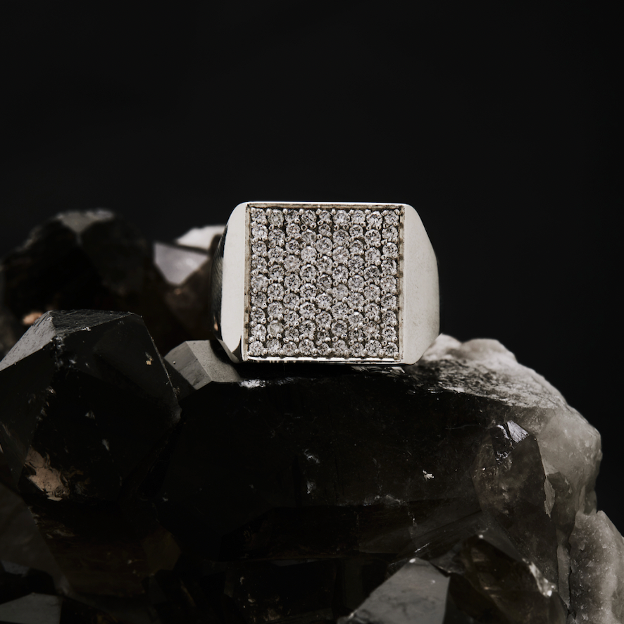 SALE - Iced Out Square Signet