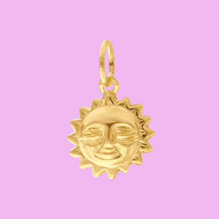 JULY SALE - Sun Charm - Yellow Gold Plated