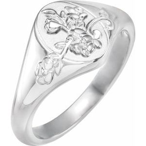 Floral Signet - Sterling Silver - Ready to Ship