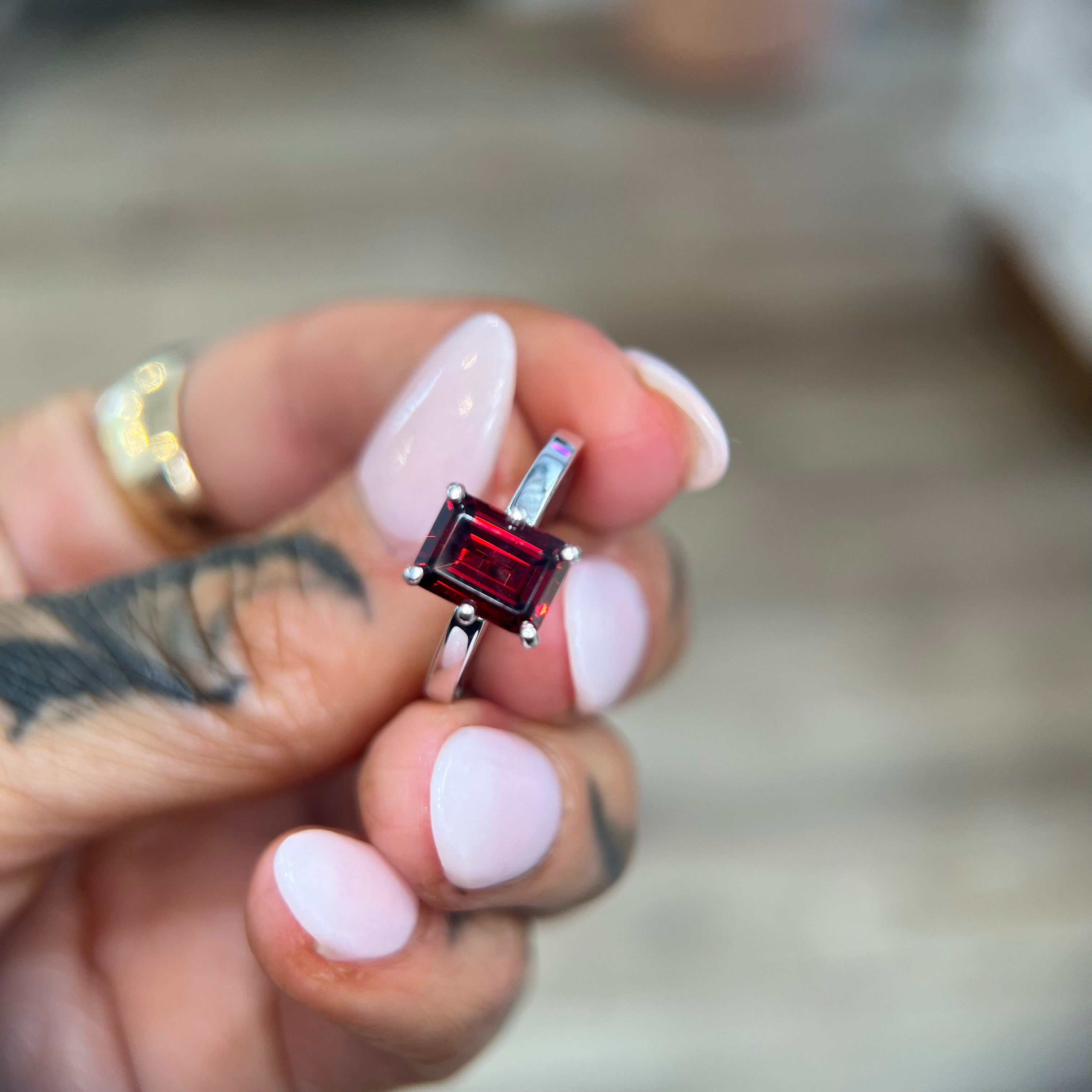 Floating Solitaire Series - Emerald Cut