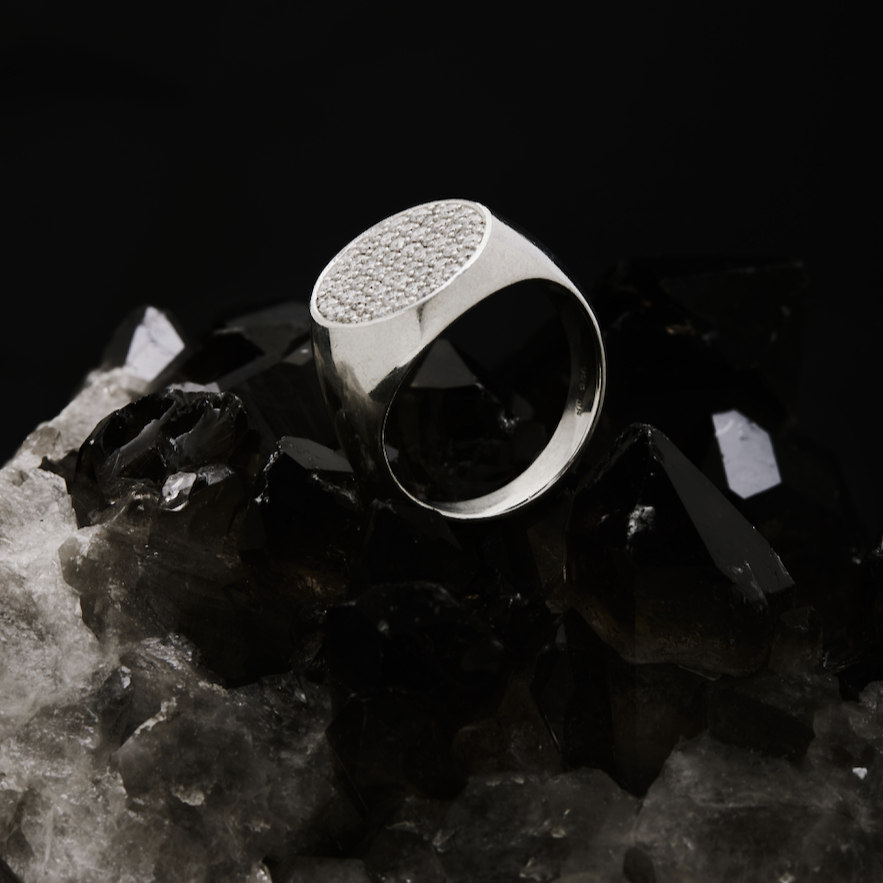 SALE - Iced Out Round Signet