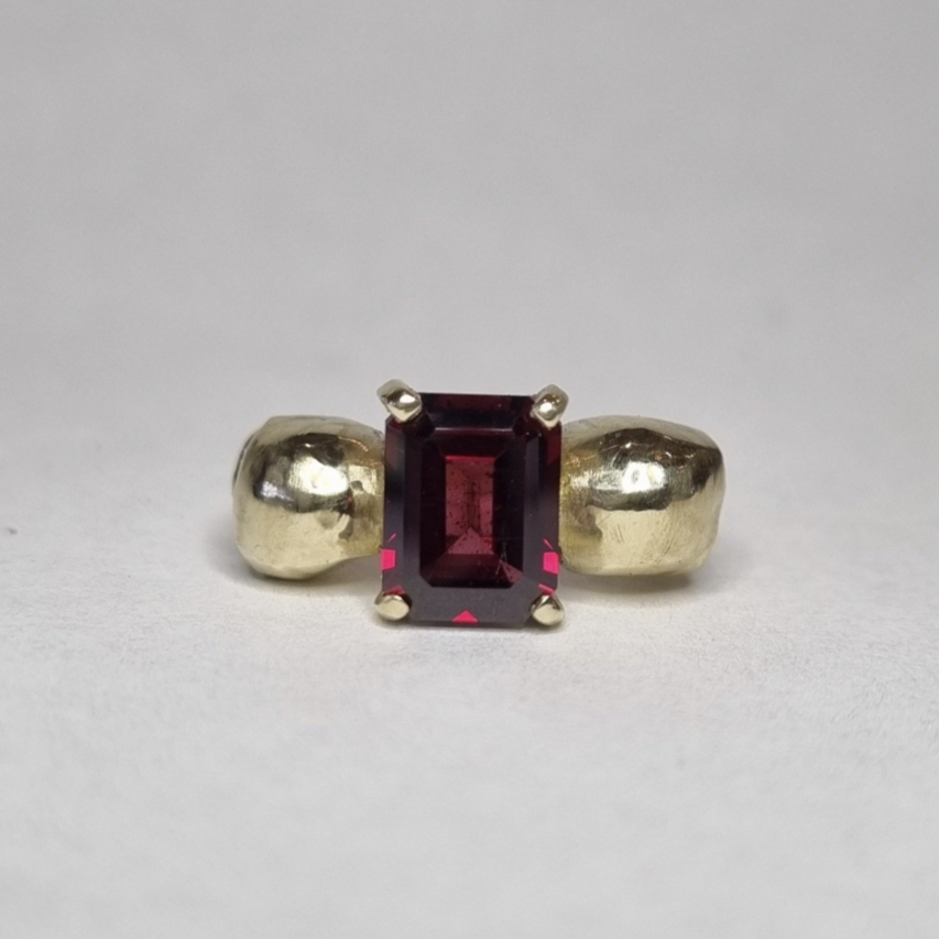 Watery Grave - Yellow Gold + Garnet- Ready to Ship
