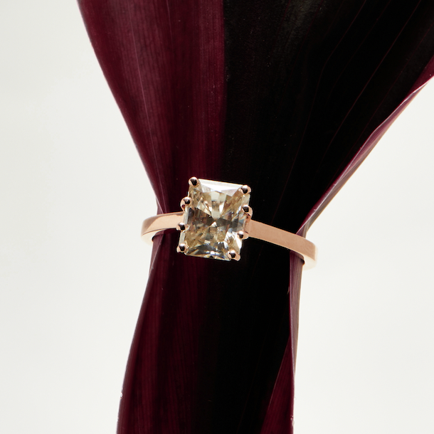 Floating Solitaire Series - Emerald Cut