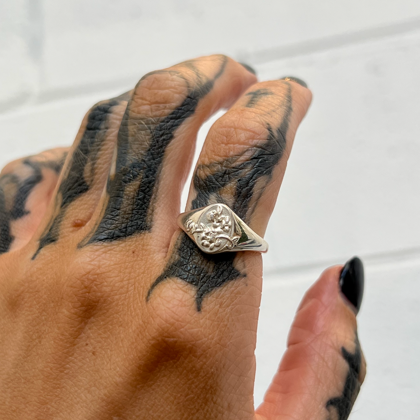 Floral Signet - Sterling Silver - Ready to Ship