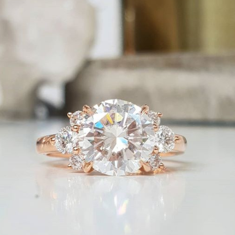 Windfall Jewellery Cleo floral diamond engagement ring in rose gold with marquise and round diamonds forming a petal cluster — elegant handcrafted bridal jewellery Australia.