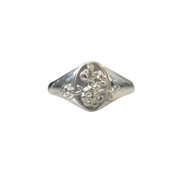 Floral Signet - Sterling Silver - Ready to Ship
