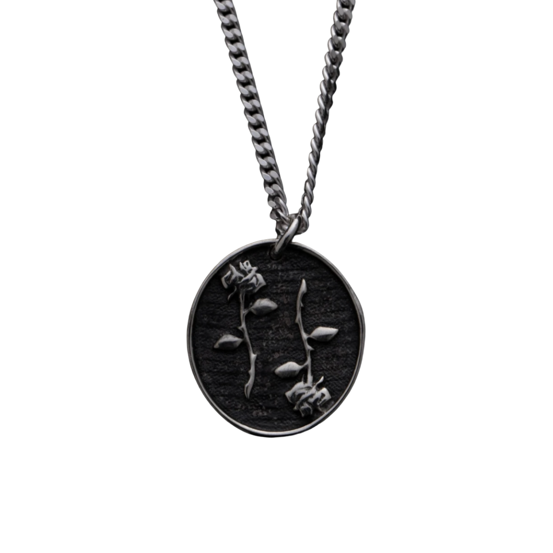 Double Edged Rose Pendant - Memento Mori - Ready to ship