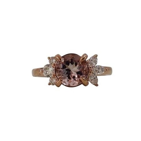 Windfall Jewellery Cleo floral diamond engagement ring in rose gold with marquise and round diamonds forming a petal cluster — elegant handcrafted bridal jewellery Australia.