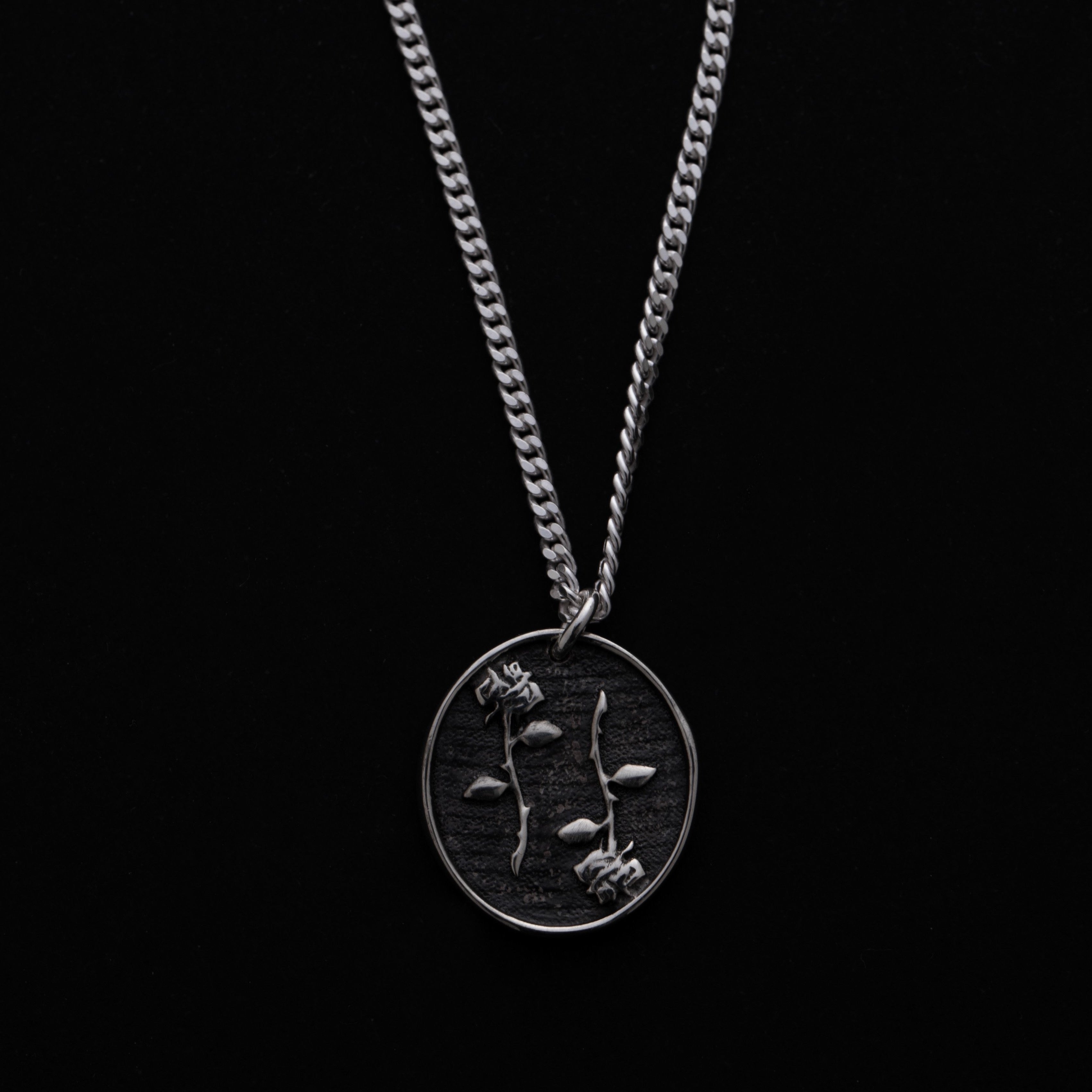 Double Edged Rose Pendant - Memento Mori - Ready to ship