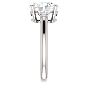 Windfall Jewellery Lotus Oval black diamond engagement ring in white gold with minimalist three-stone design — handcrafted fine jewellery Australia