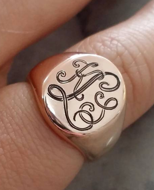 Ethical and hand engraved custom signet rings