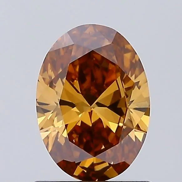0.80ct Oval Lab Grown Diamond (Colour Fancy Orangey Brown, Clarity VS1, IGI Certified)