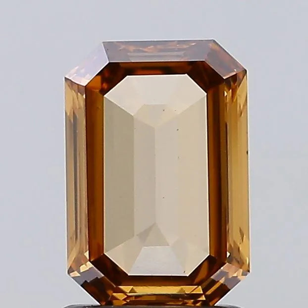 0.94ct Emerald Lab Grown Diamond (Colour Fancy Light Orangey Brown, Clarity VS2, IGI Certified)
