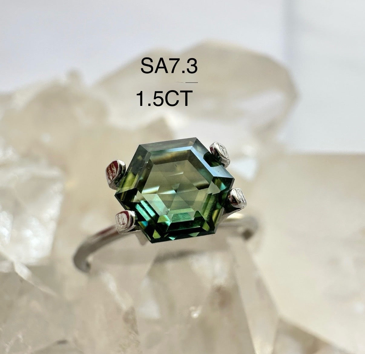 1.5CT Hexagon Cut shaped Australian  Partii Sapphire