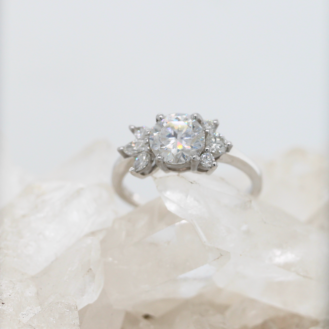 Cleo Ring - Moissanite - White Gold - Ready to Ship