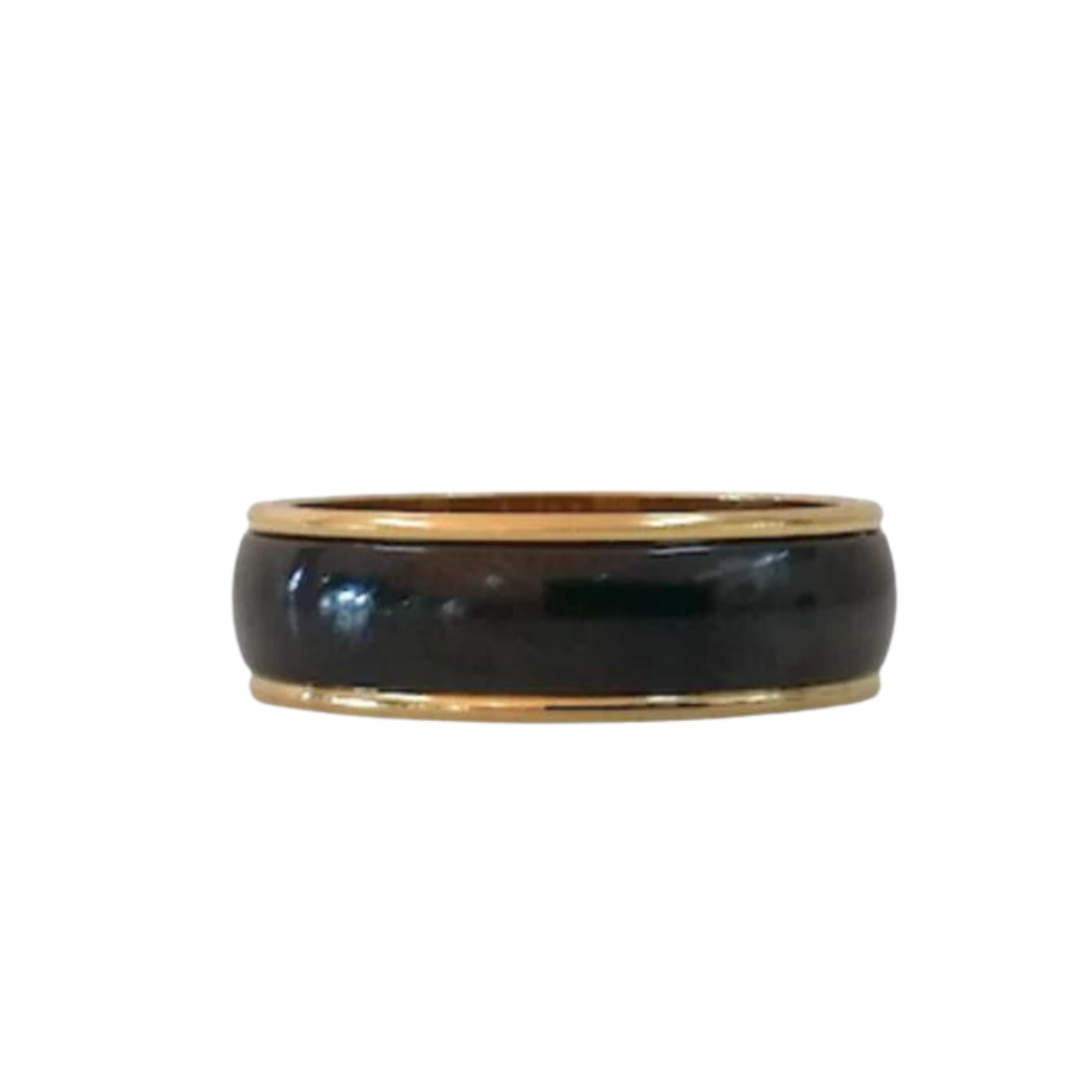 Zirconium Wedders - Gold Edged Band - Ready to Ship