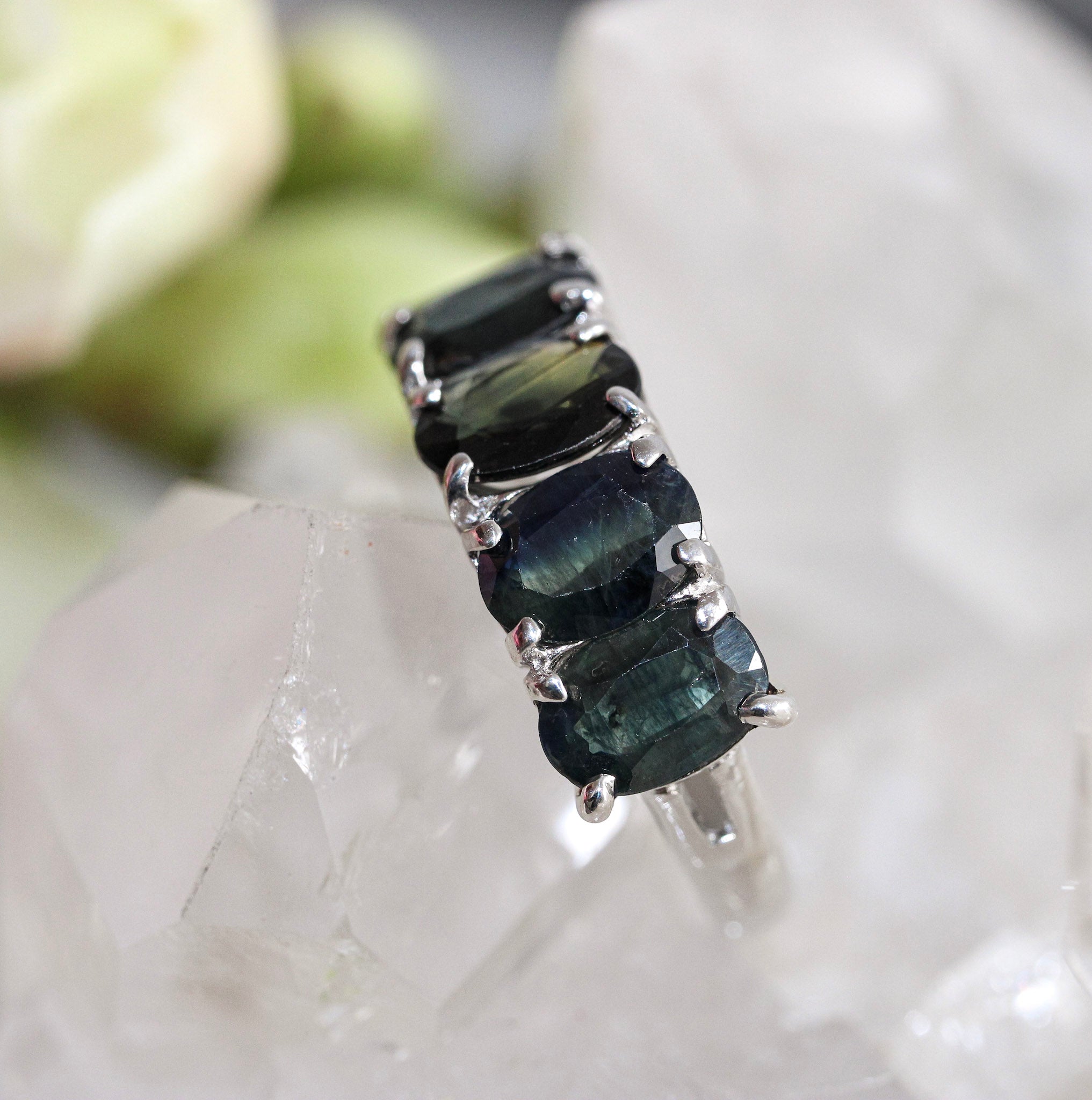 Five Sapphire Band Claw Set - Ready to Ship