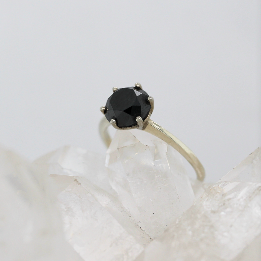 Fugazi Solitaire - 2CT Black Diamond- Ready to Ship