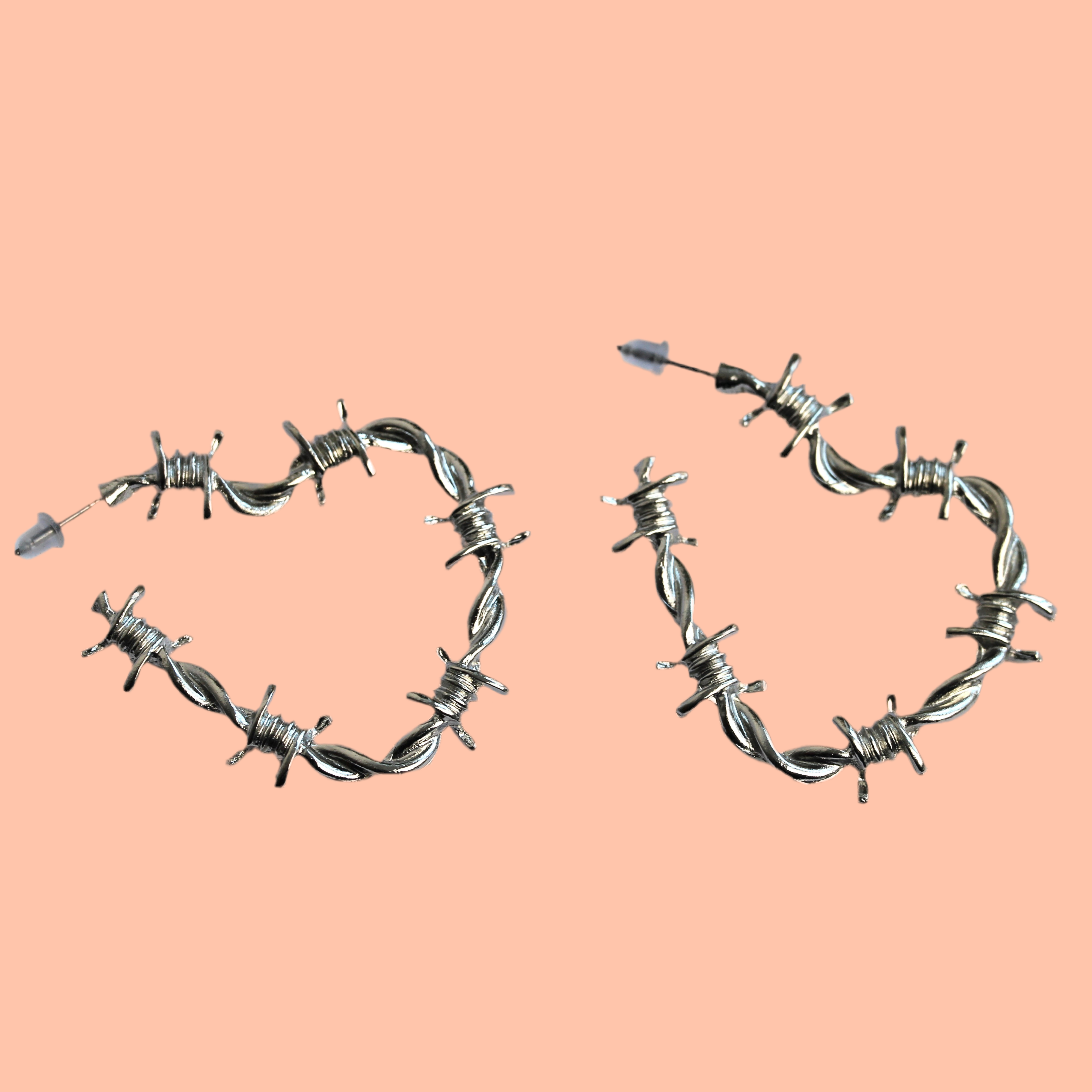 JULY SALE - Barbed Wire Heart Earrings