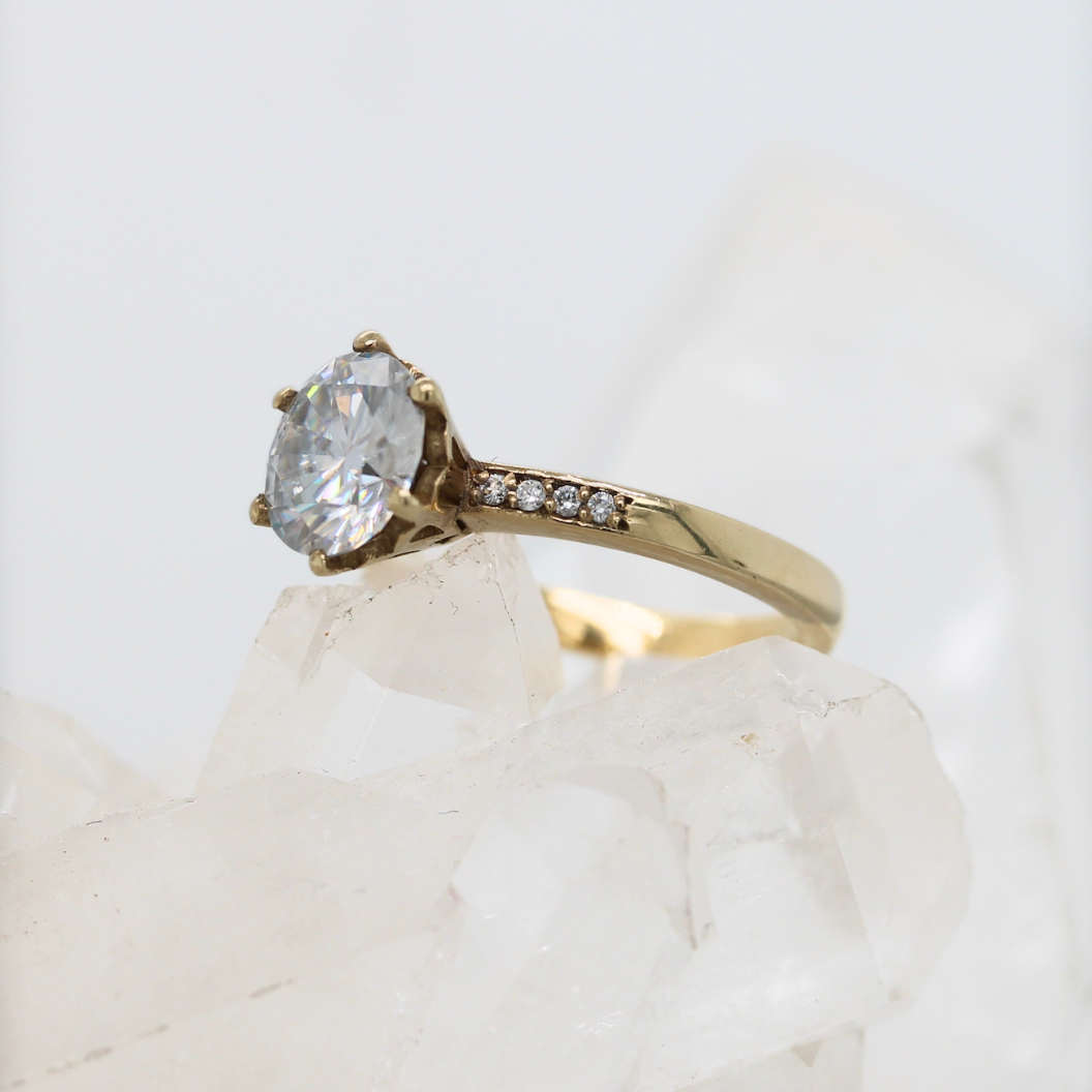 Poppy Solitaire - Moissanite - Yellow Gold - Ready to Ship