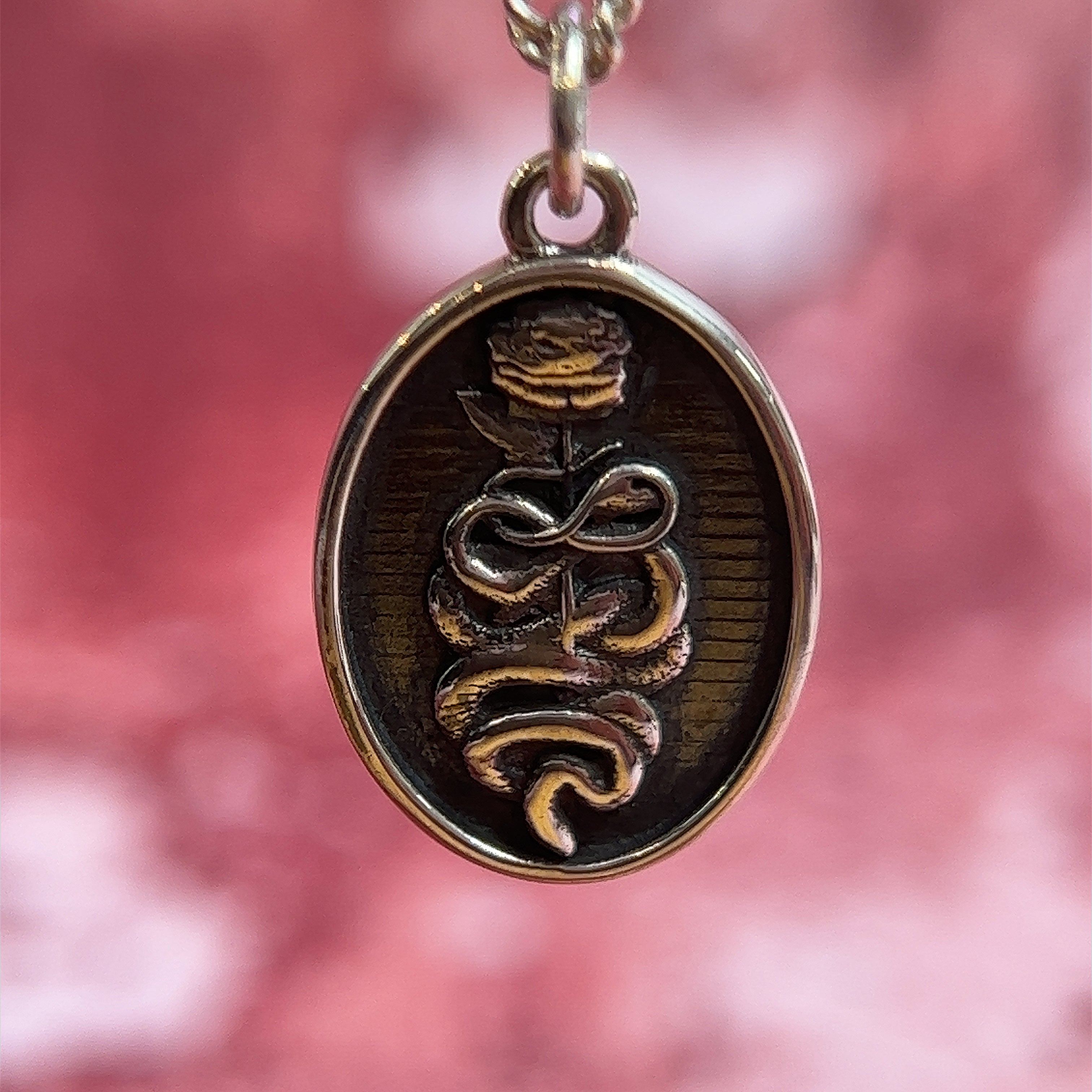 Snake + Rose Necklace