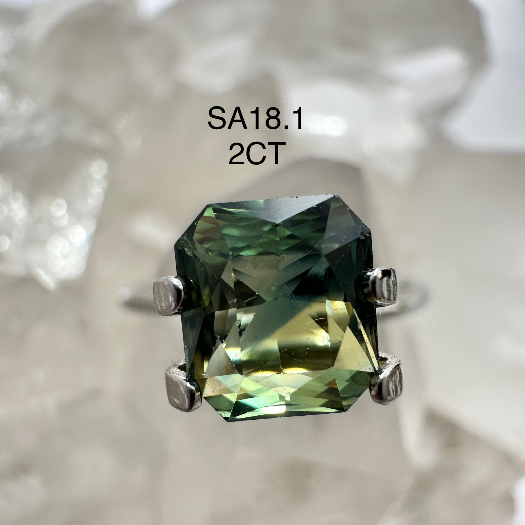 2CT Emerald Cut shaped Australian  Partii Sapphire