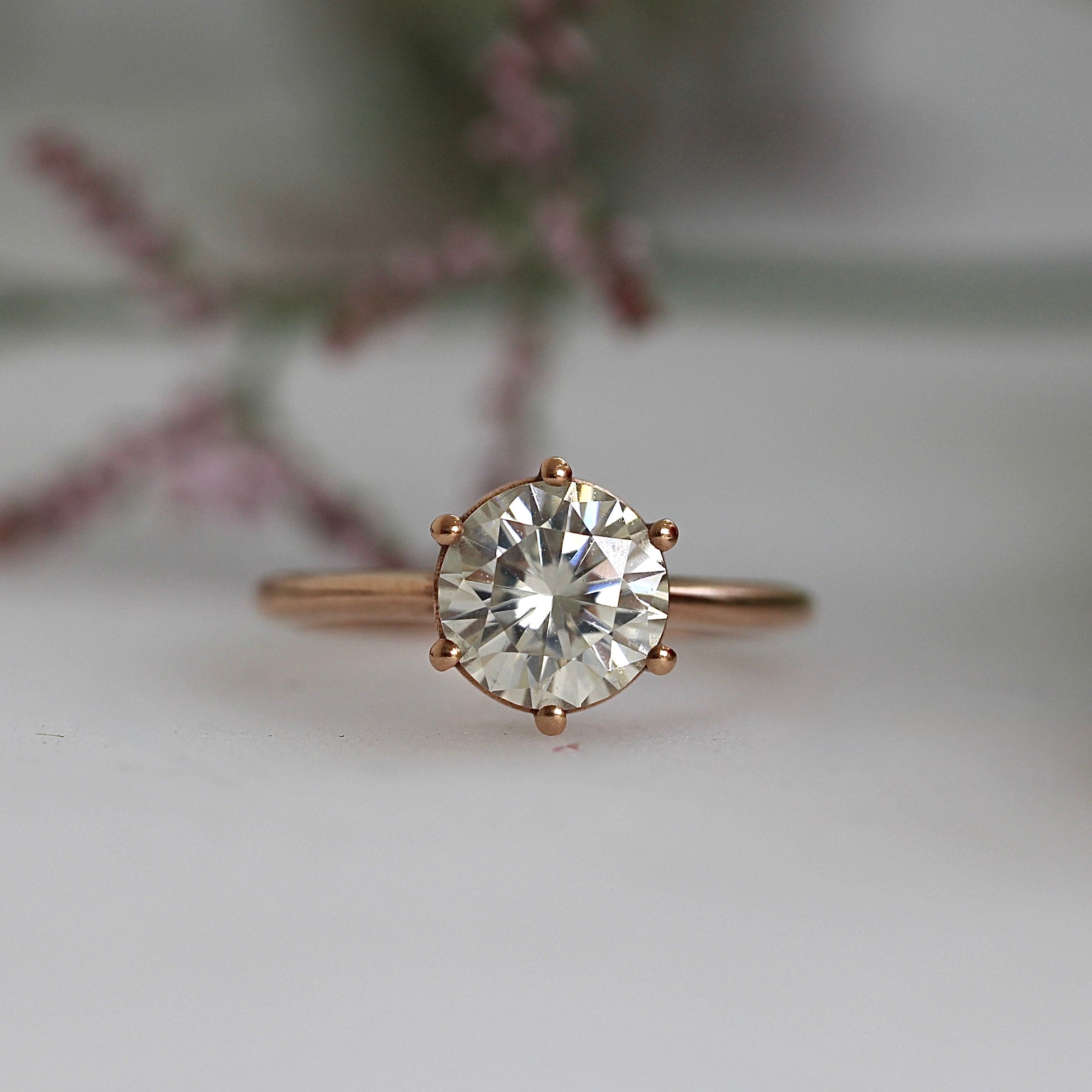 Fugazi Solitaire - 8mm Moissanite - Ready to Ship