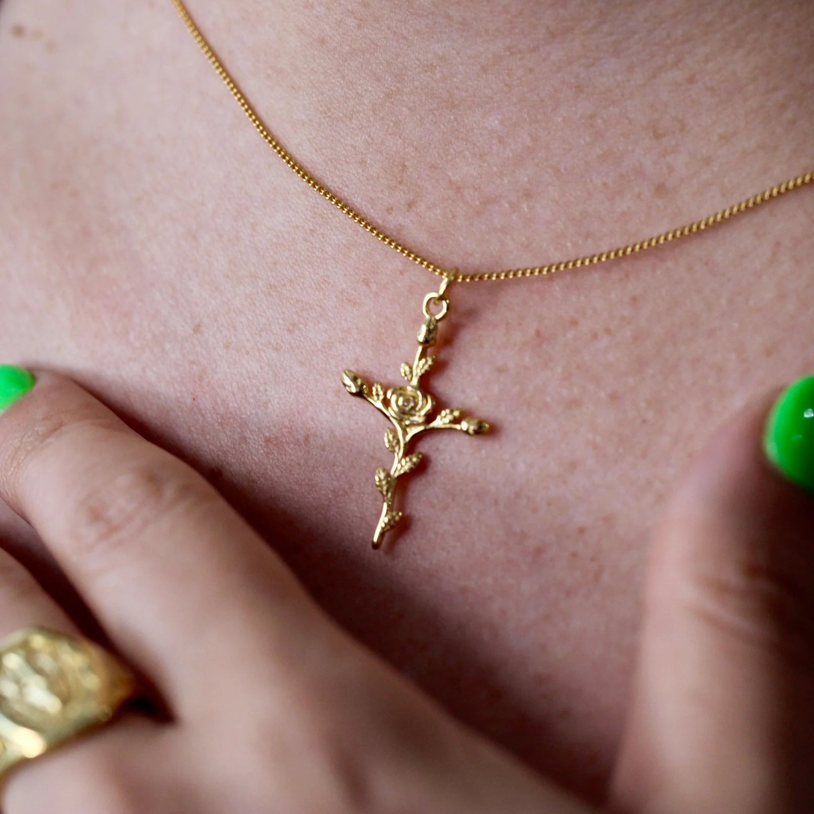 Base ~ Rose Cross Necklace