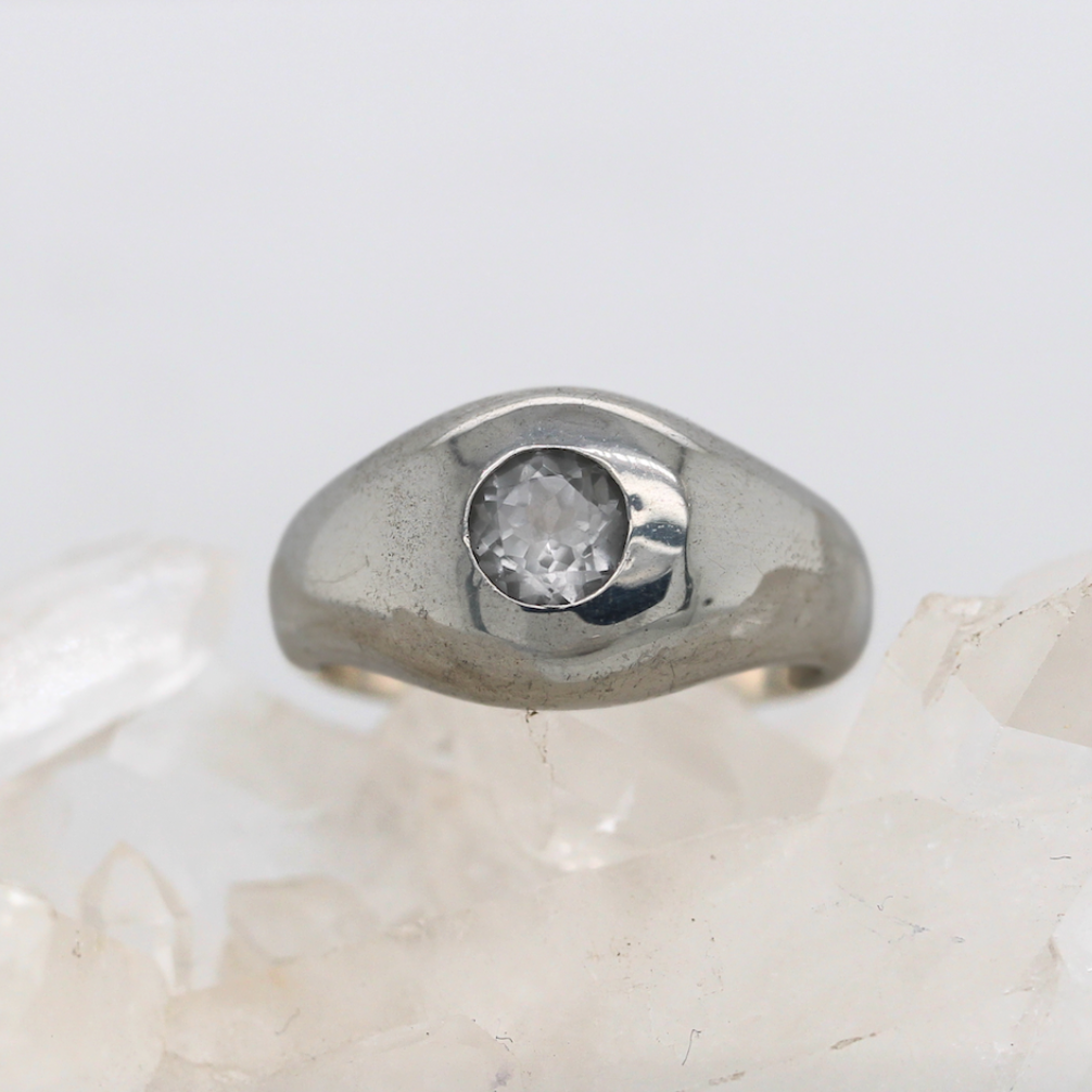 Dome Ring - Clear Quartz - Sterling Silver - Ready to Ship