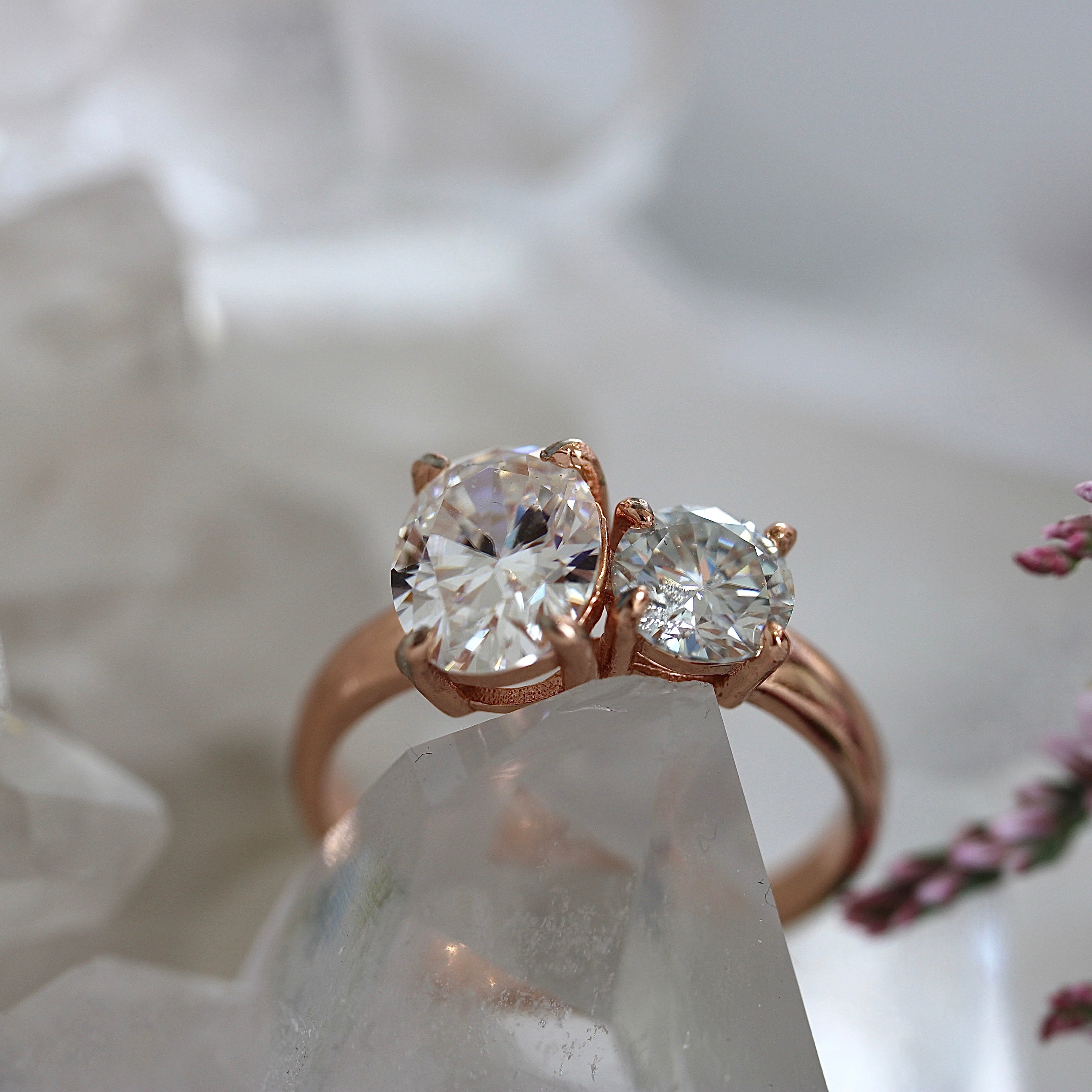 925 Moissanite Toi Et Moi Round