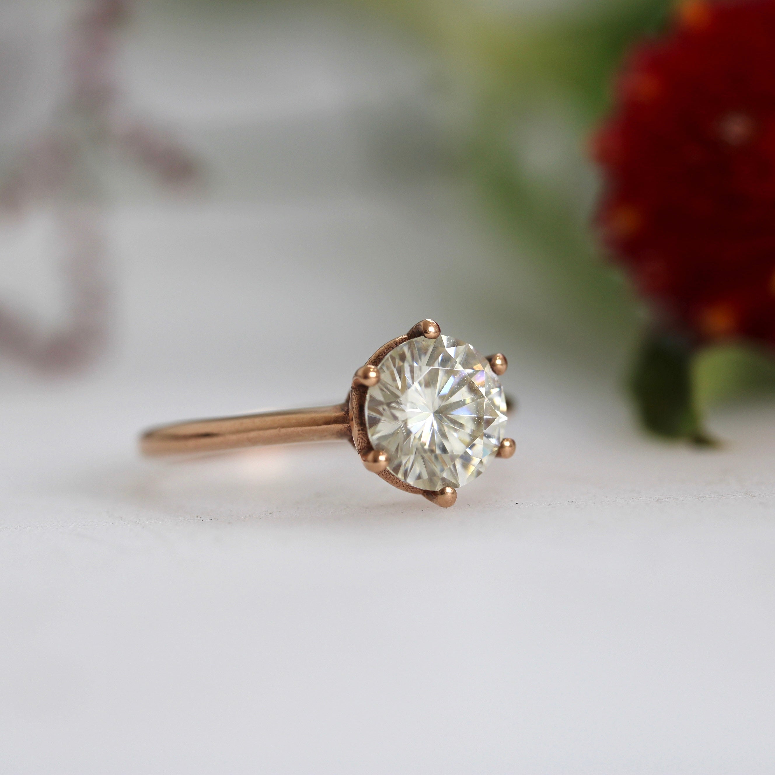 Fugazi Solitaire - 8mm Moissanite - Ready to Ship