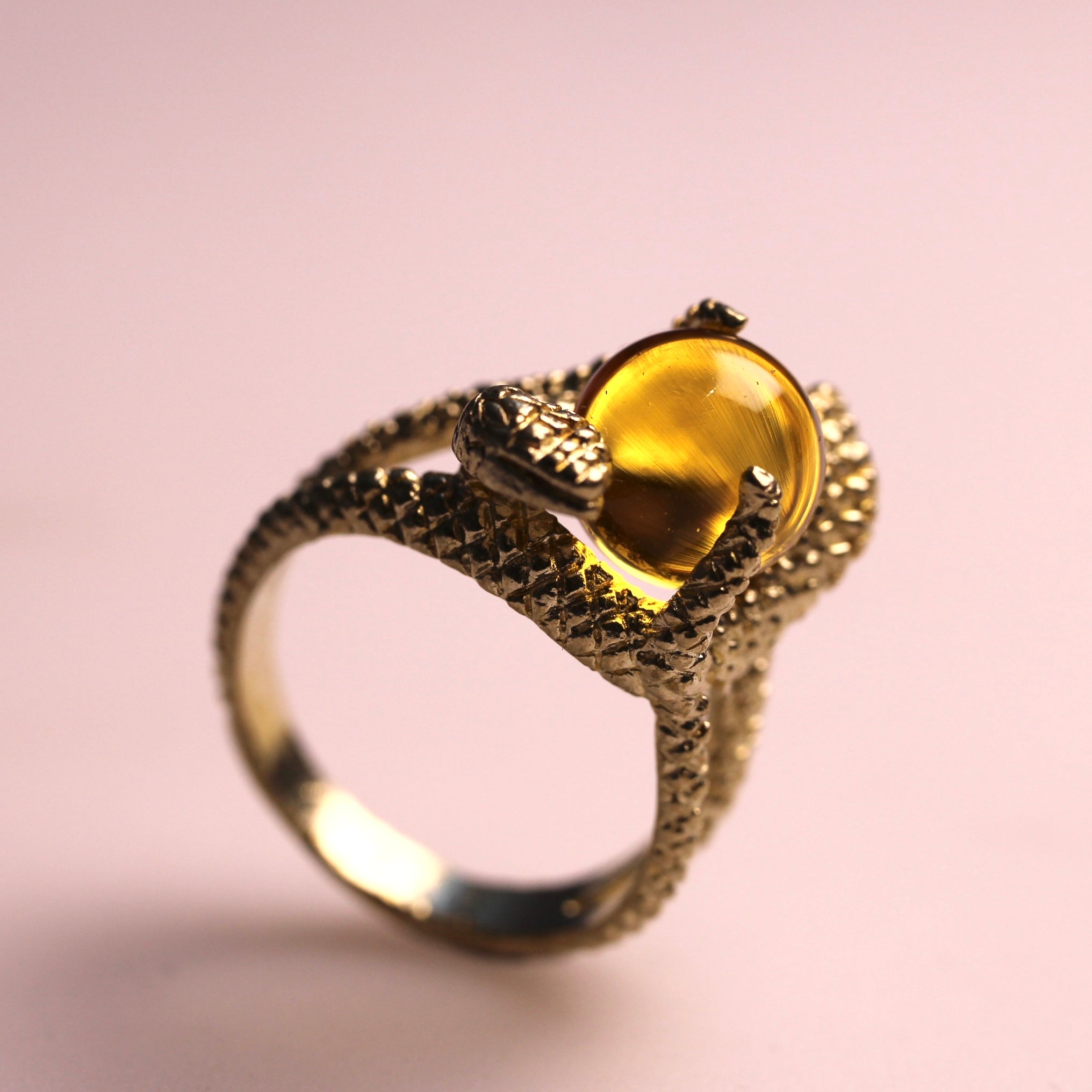 JULY SALE - Thai Coin Ring -Snake and marble - Various Sizes
