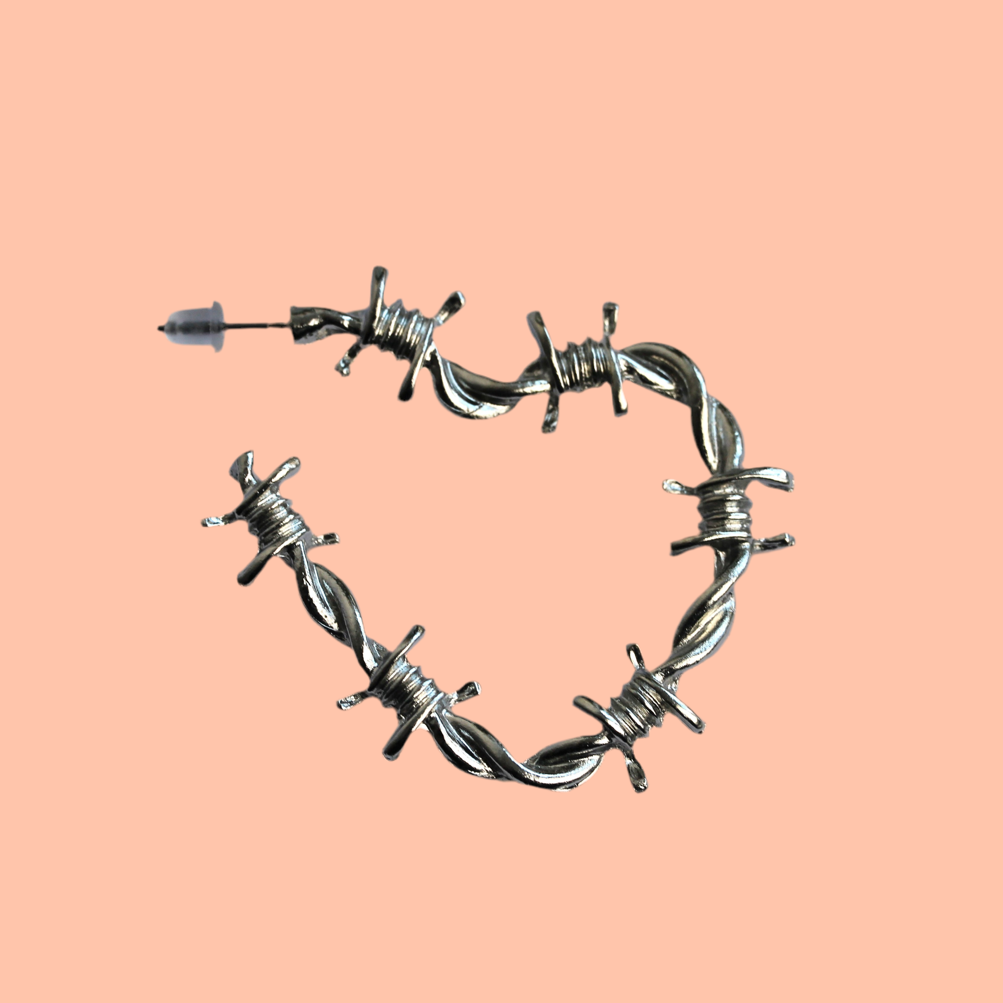 JULY SALE - Barbed Wire Heart Earrings