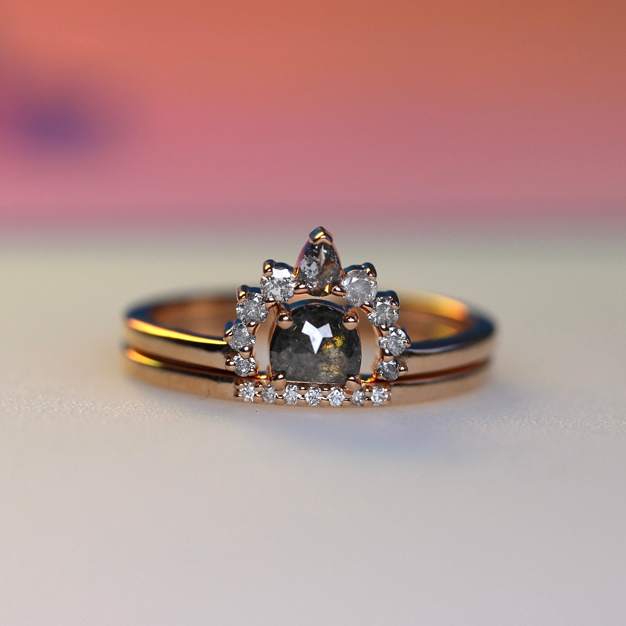 Bespoke -  Half Moon Salt + Pepper Set - Rose Gold