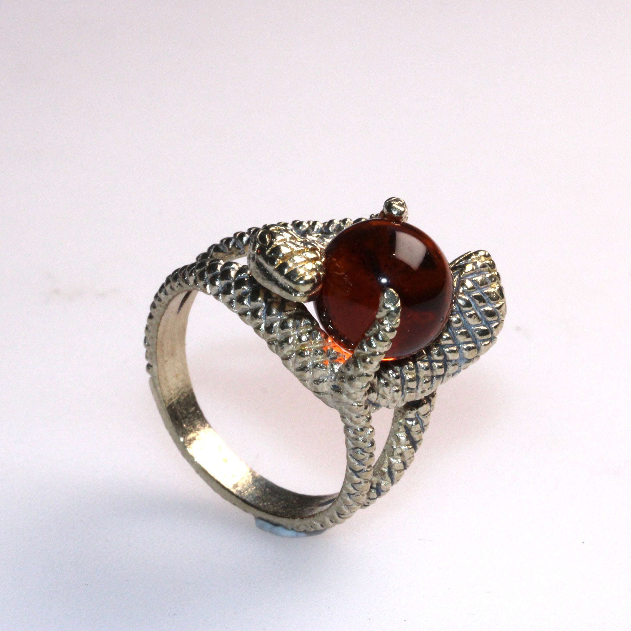 JULY SALE - Thai Coin Ring -Snake and marble - Various Sizes