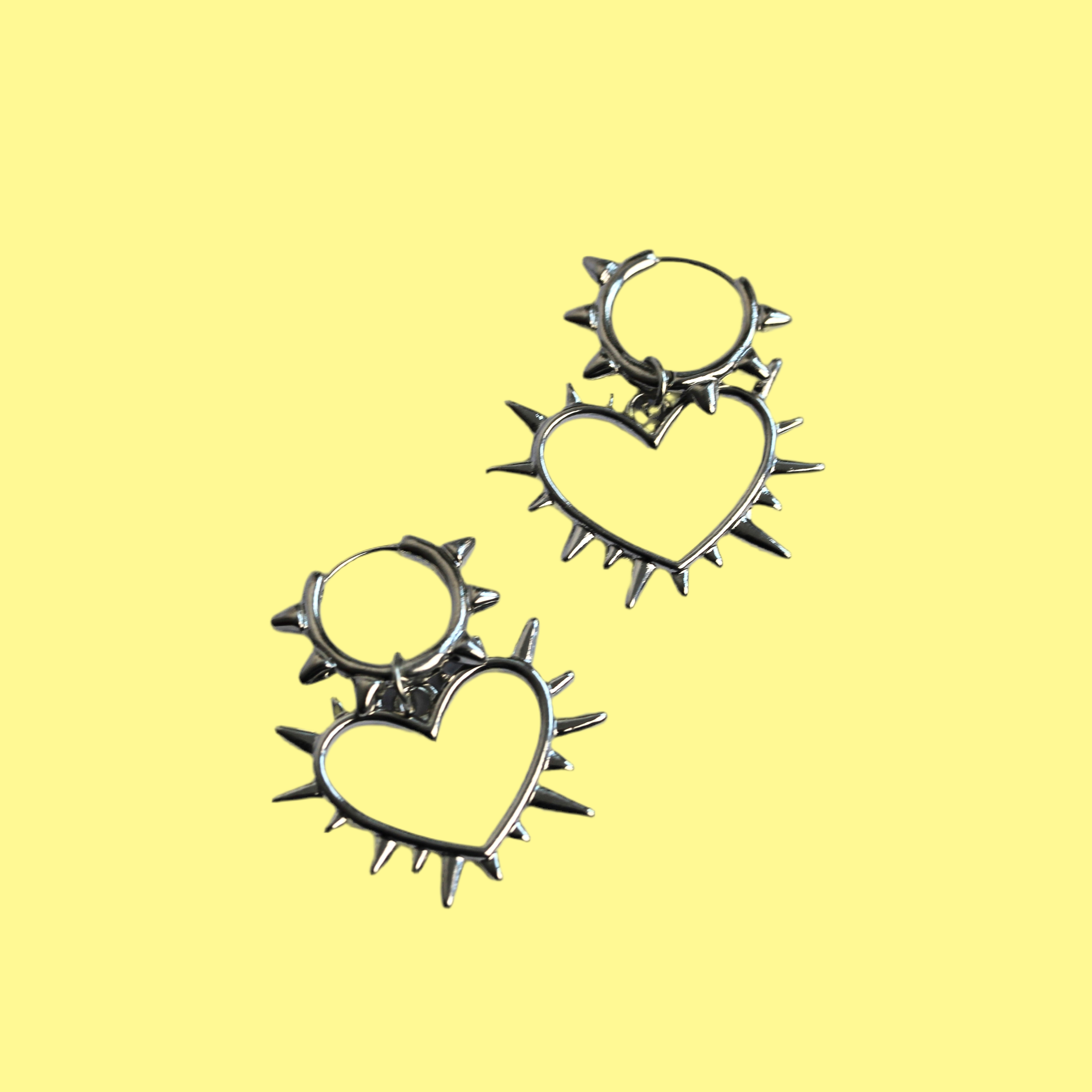 JULY SALE - Spikey Heart Hoops