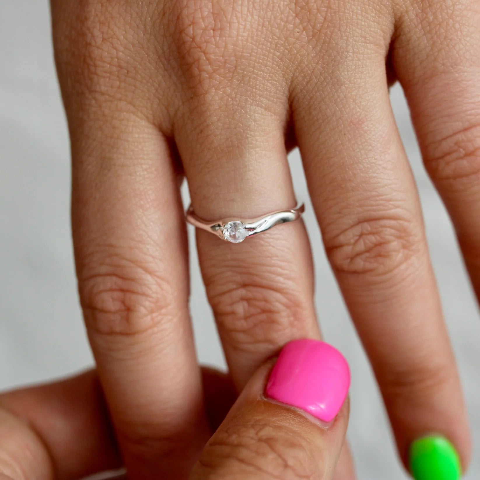 Base ~ Fine Textured Gem Band