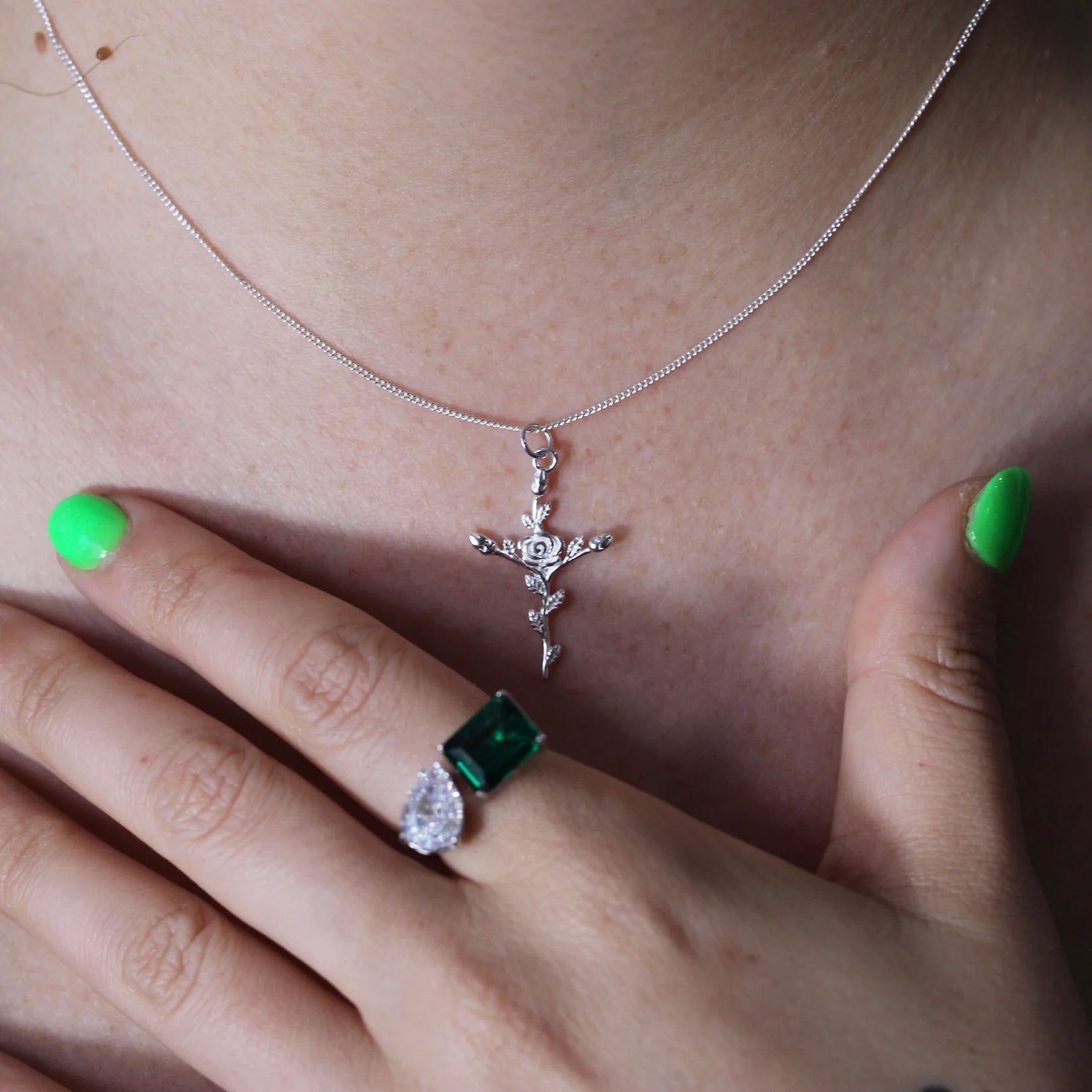 Base ~ Rose Cross Necklace