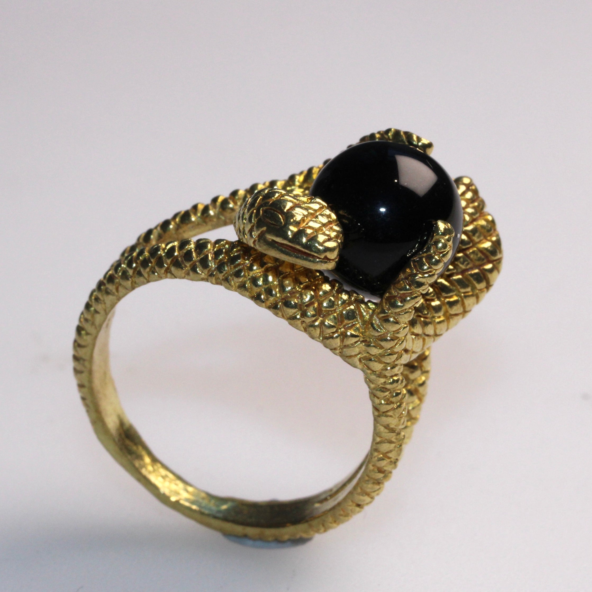 JULY SALE - Thai Coin Ring -Snake and marble - Various Sizes