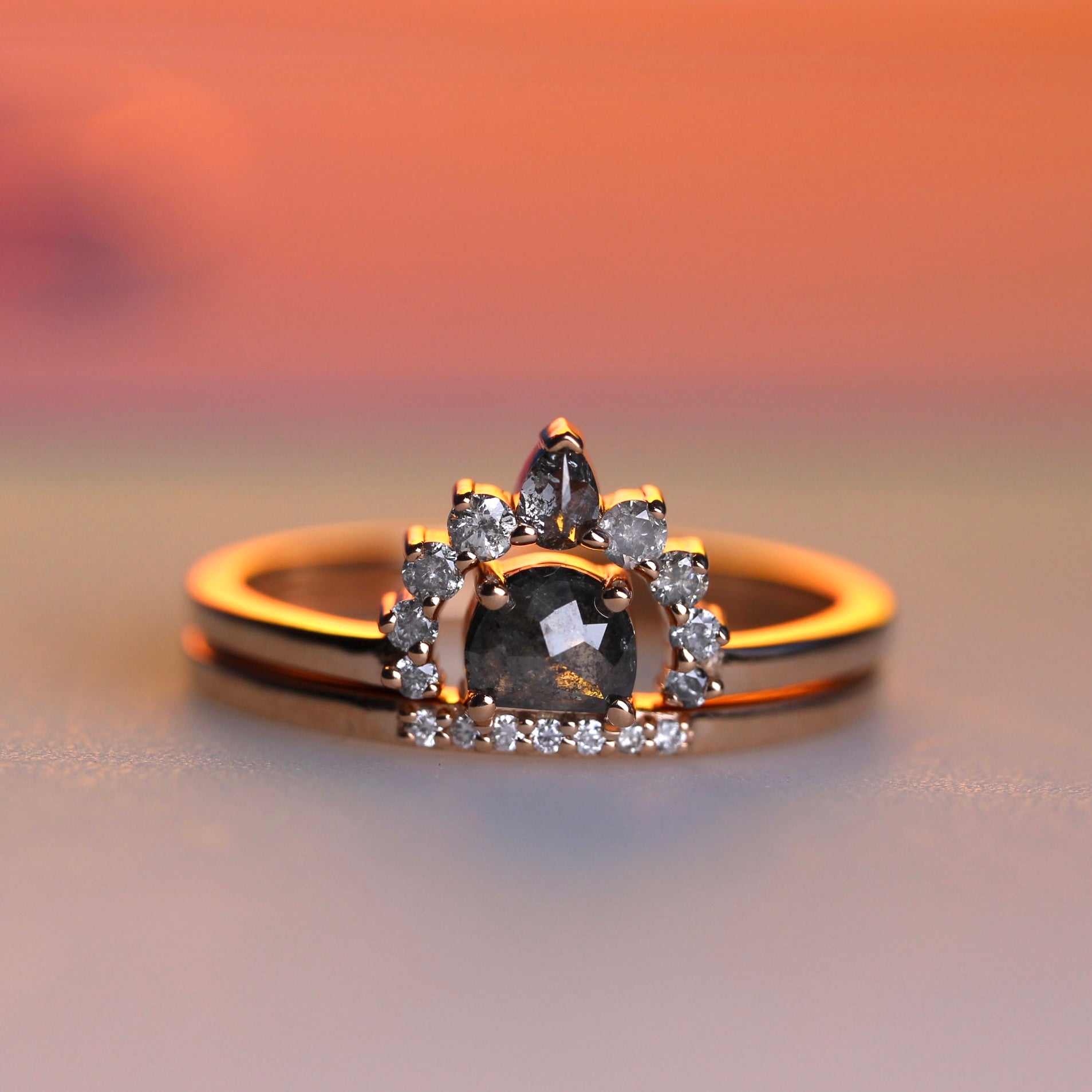Bespoke -  Half Moon Salt + Pepper Set - Rose Gold